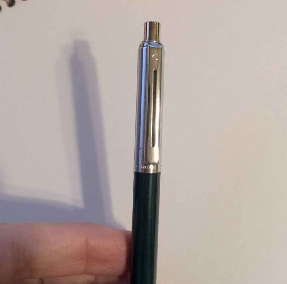 Vintage Chrome & Green Sheaffer Mechanical Click Pencil
