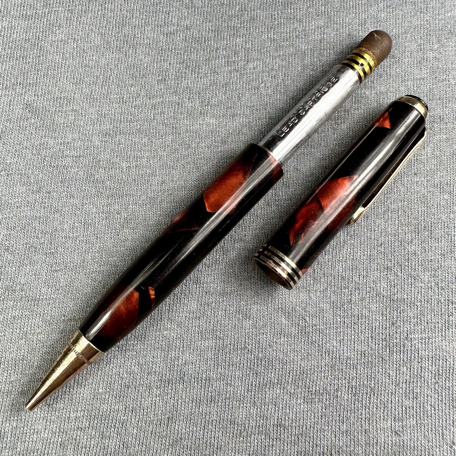 Repair: Parker Deluxe Challenger Pencil Red Black Marble Spade Clip Great Color