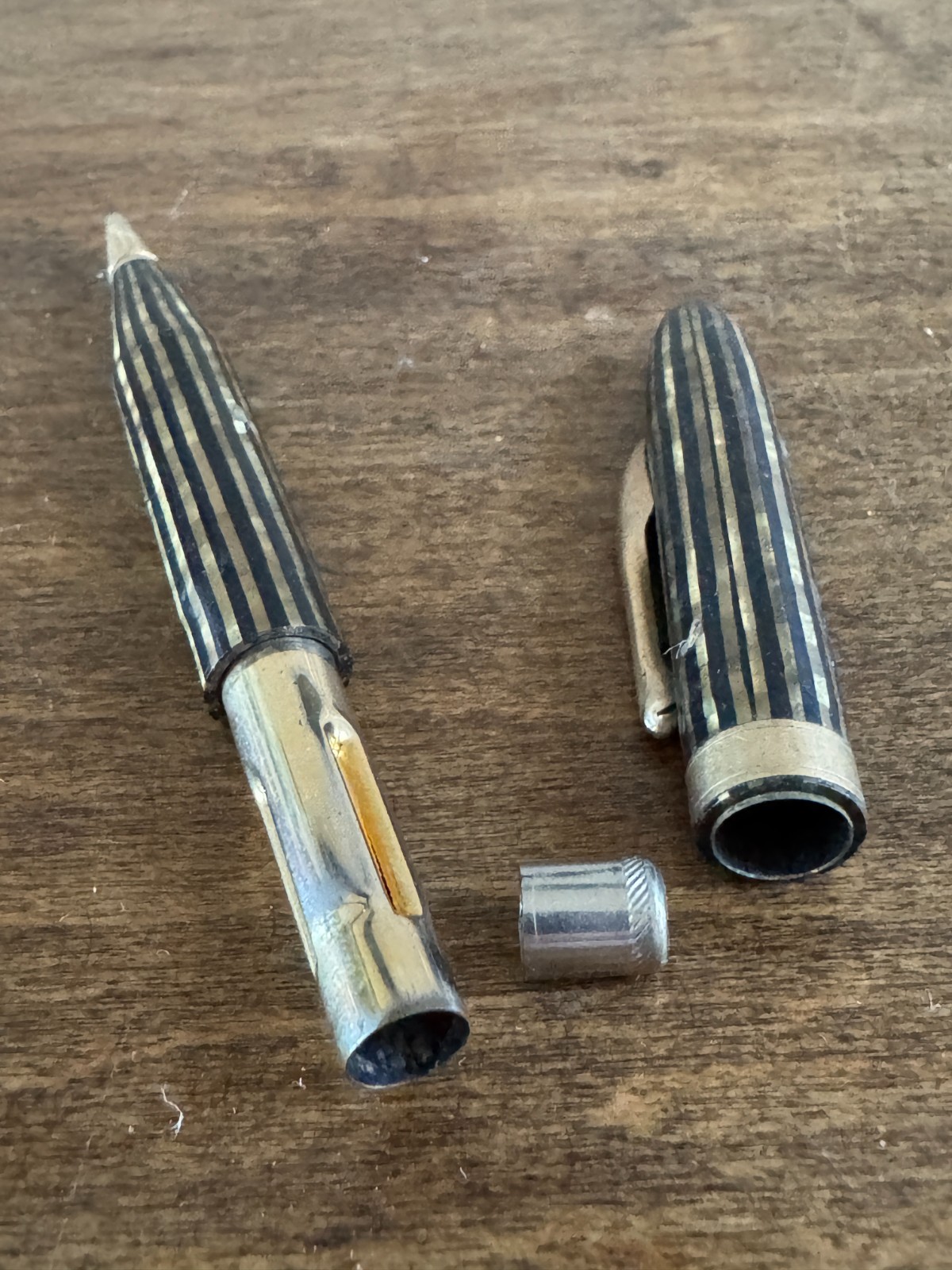 VINTAGE CONKLIN MECHANICAL PENCIL STRIPED TORTOISE SHELL BROWN WORKS