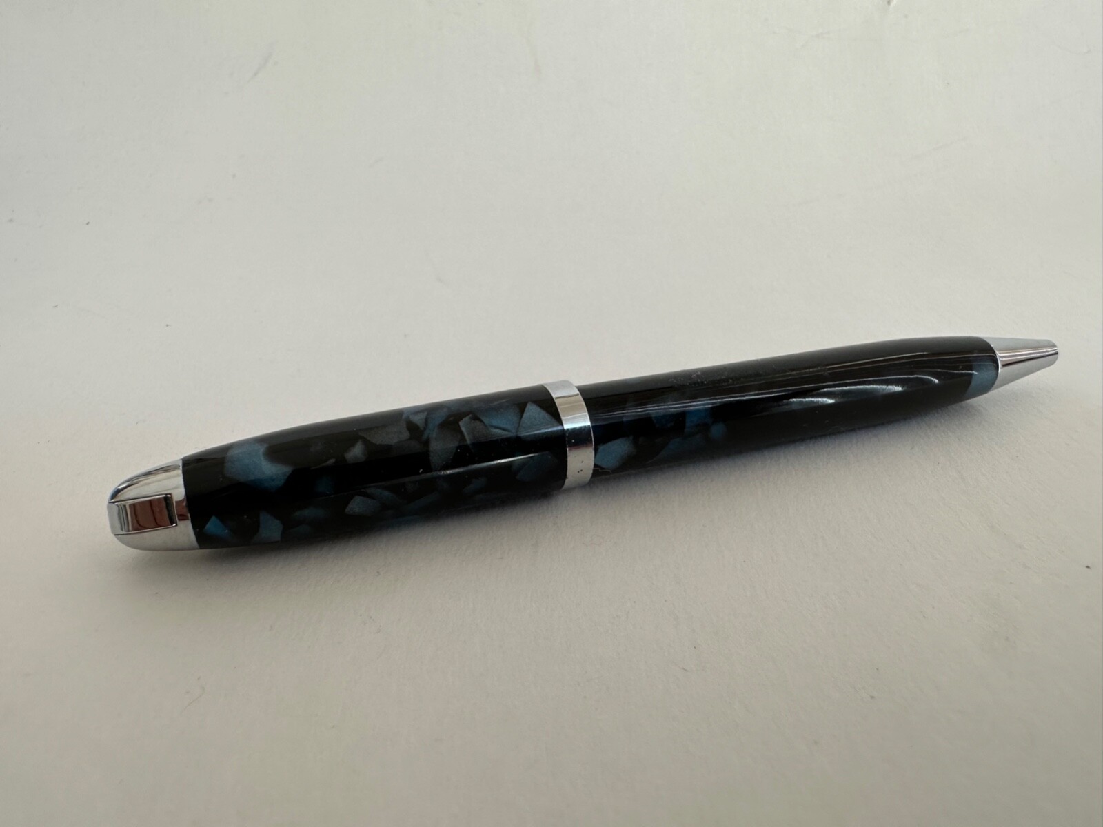Vintage Art Deco Black & Blue Marble Celluloid Mechanical Pencil, Working