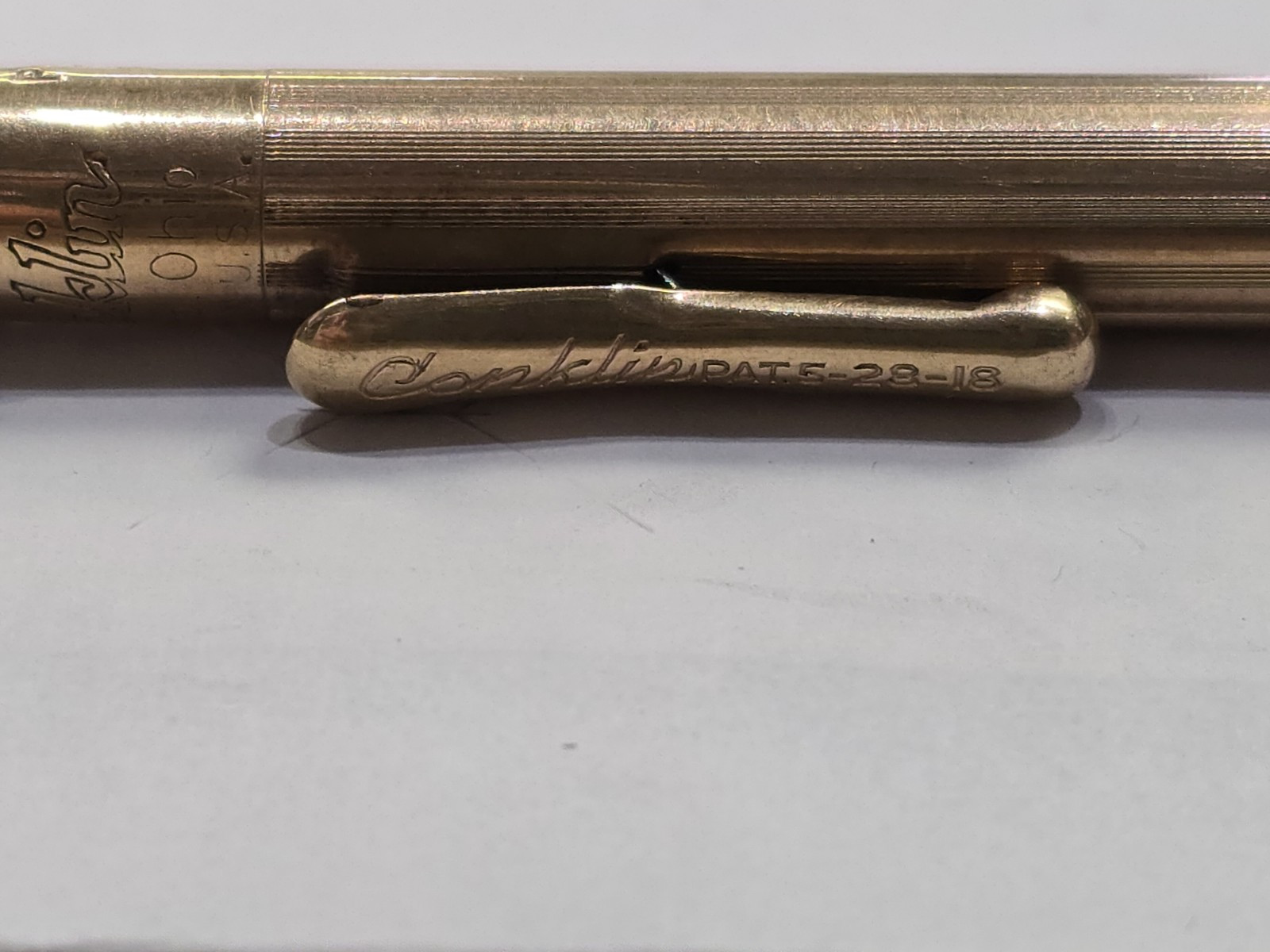 CONKLIN PAT 1920 Rolled Gold No 4RS Ring Top Mechanical Pencil TOLEDO Ohio