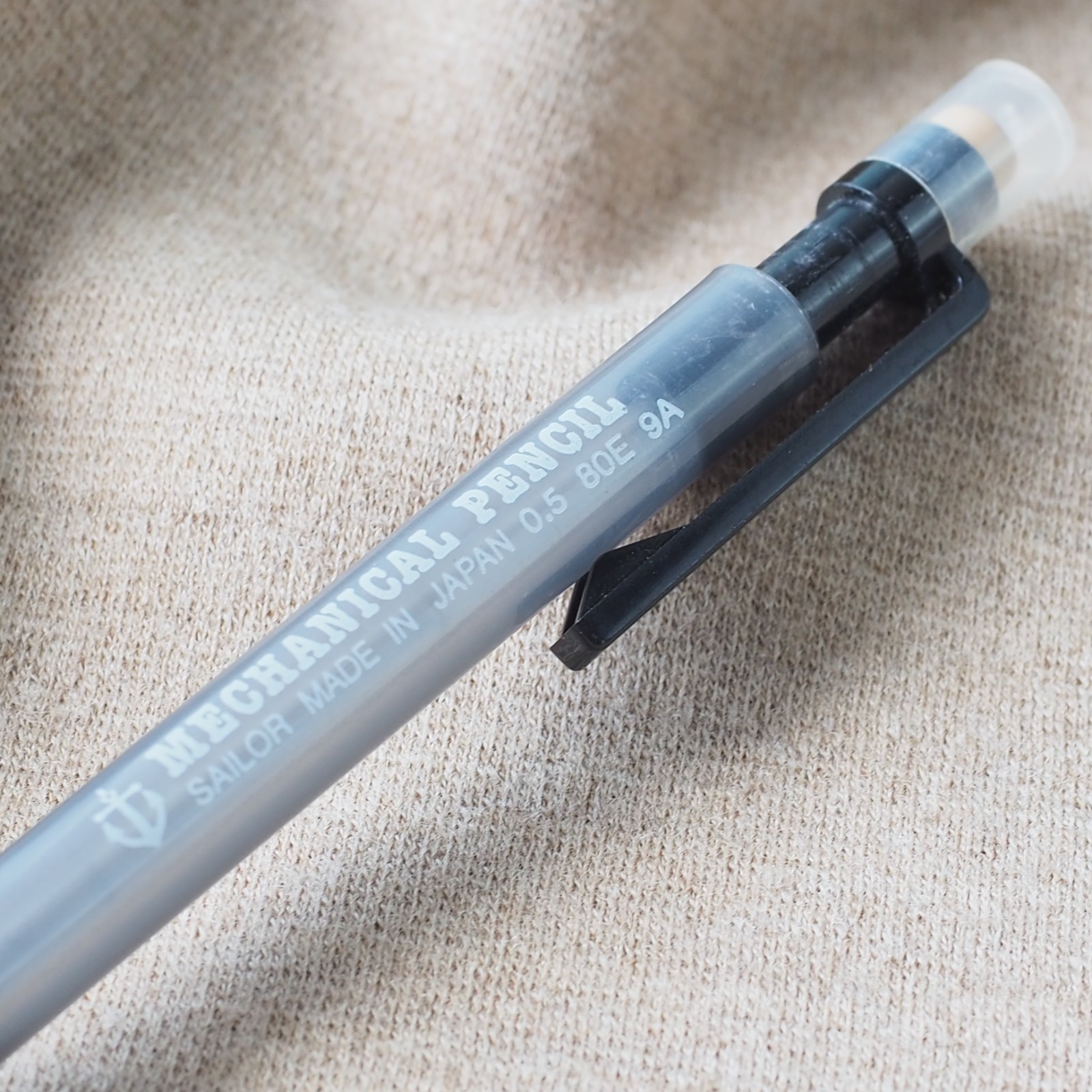 Vintage Sailor Mechanical Pencil 0.5mm Smoked Clear Anchor Logo 1970-1980s