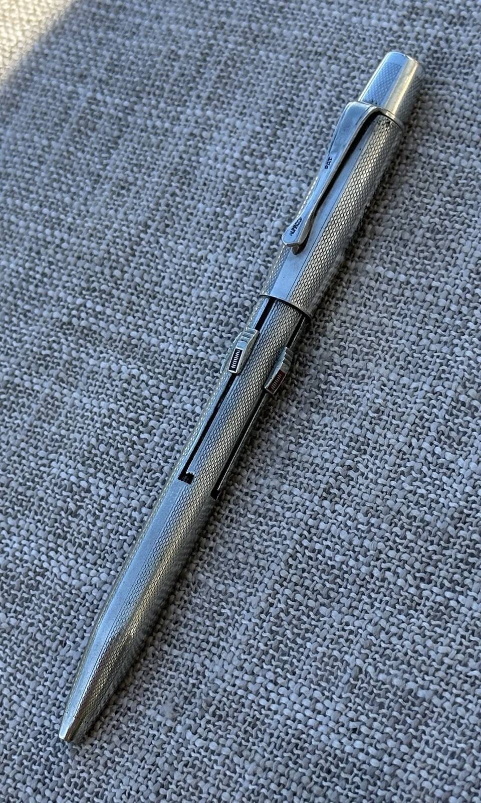 Vintage Montblanc 4-Color Multi-Function Pencil, 1950s-60s, Round Barleycorn