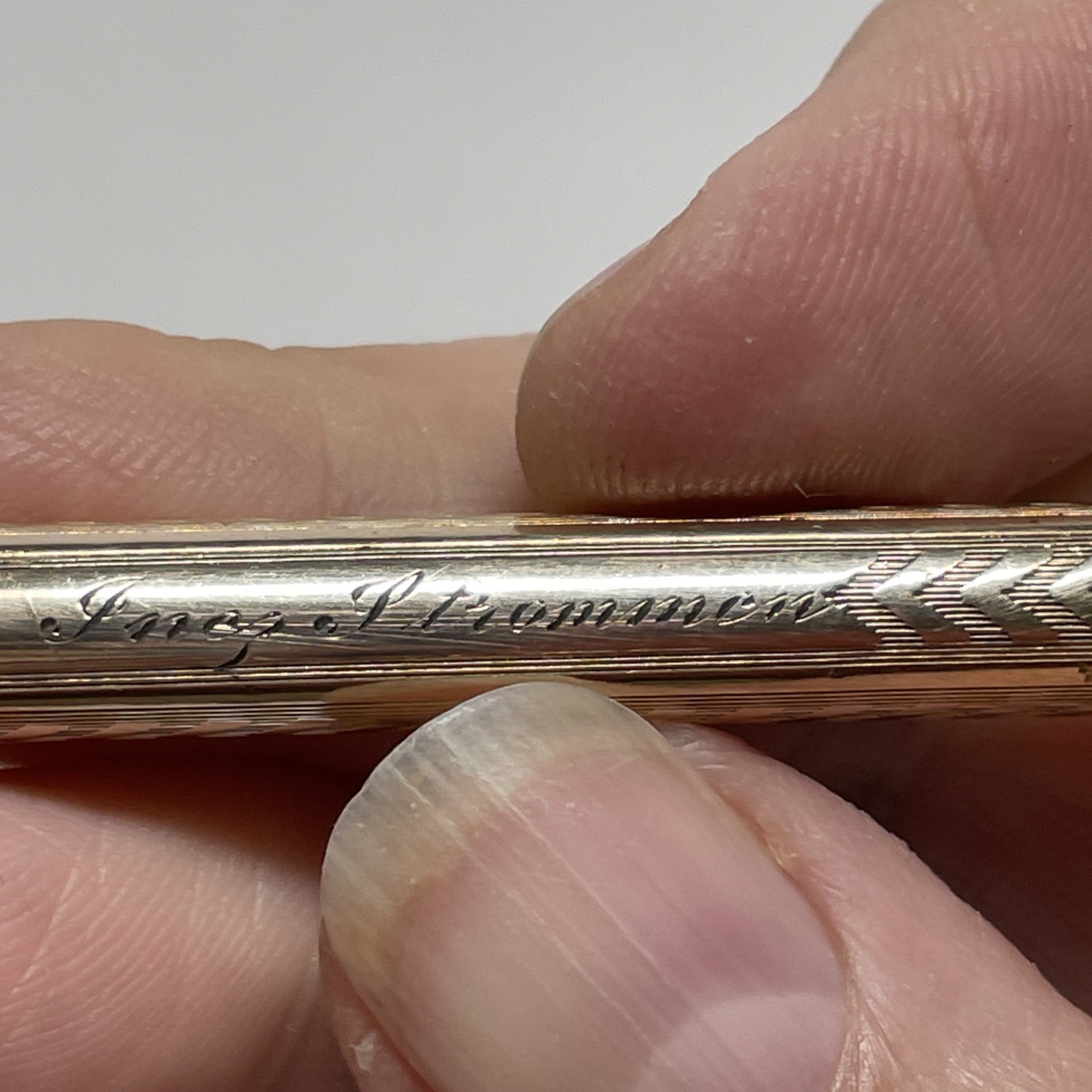 Wahl Eversharp Gold Filled Mechanical Pencil 1930 Herringbone Art Deco Inscribed