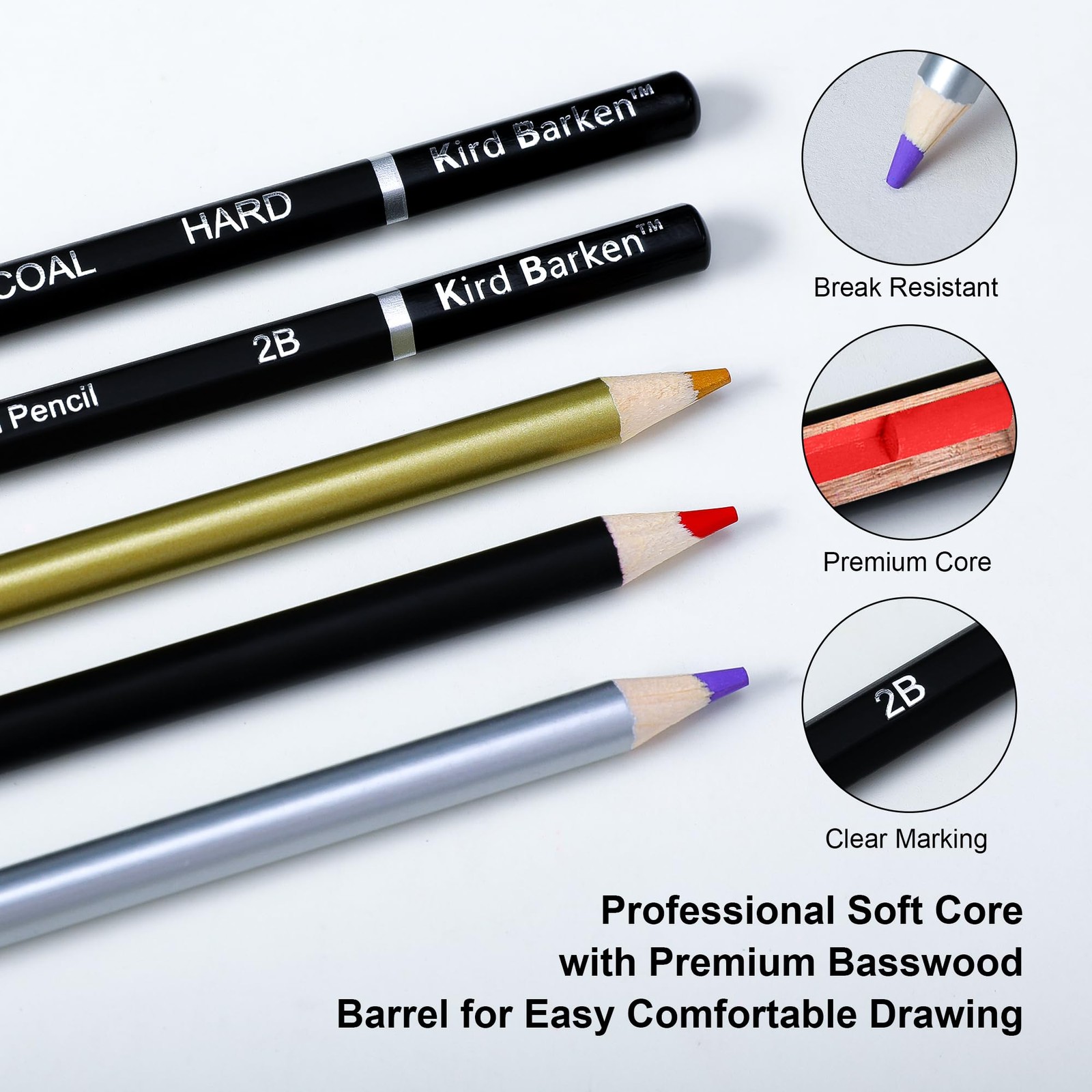 Kird Barken 70 PCS Art Supply Drawing Set, 70 Count (Pack of 1), Multicolor
