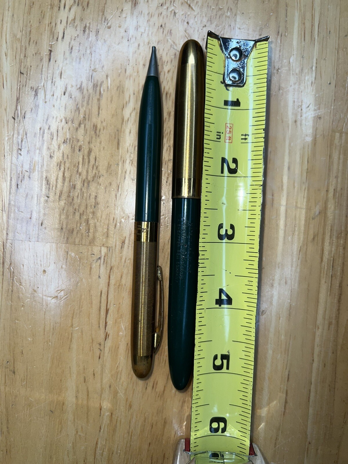 Vintage Sheaffer’s Fineline Green & Gold Twist Mechanical Pencil & Pen Set USA