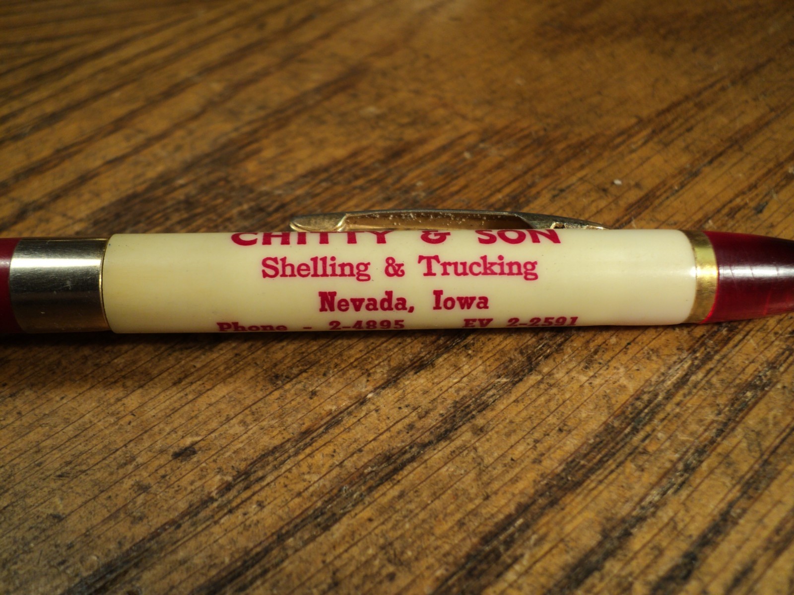 Vintage Mechanical Pencil Advertising Chitty & Son Shelling & Trucking Nevada IA