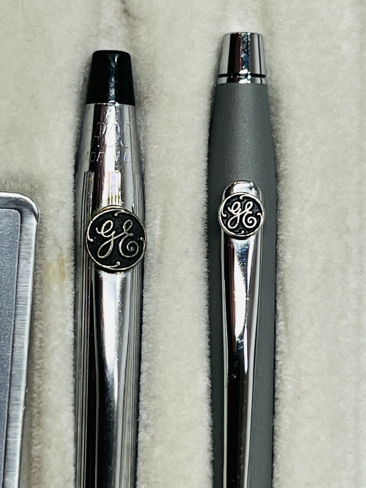 2 Vintage Cross Chrome Silver Gray Pencil Set GE General Electric Mixed Set 2101