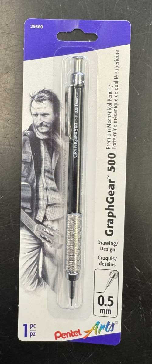 Pentel Arts GraphGear 500 Premium Drafting Pencil, 1 Count (Pack of 1), Black