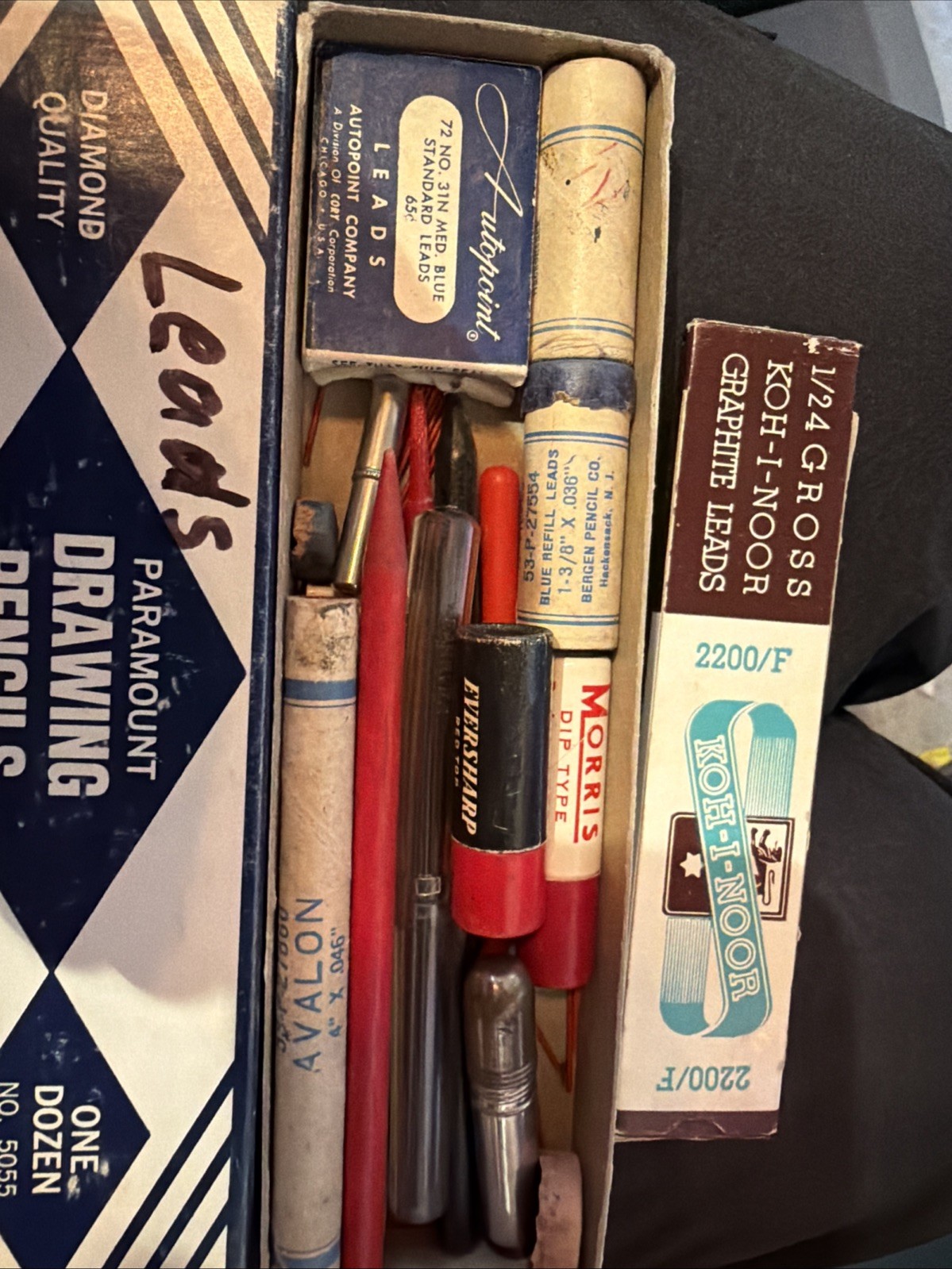 Lot Of Vintage Mechanical Pencil Leads Fineline koh i noor, morris, Eversharp