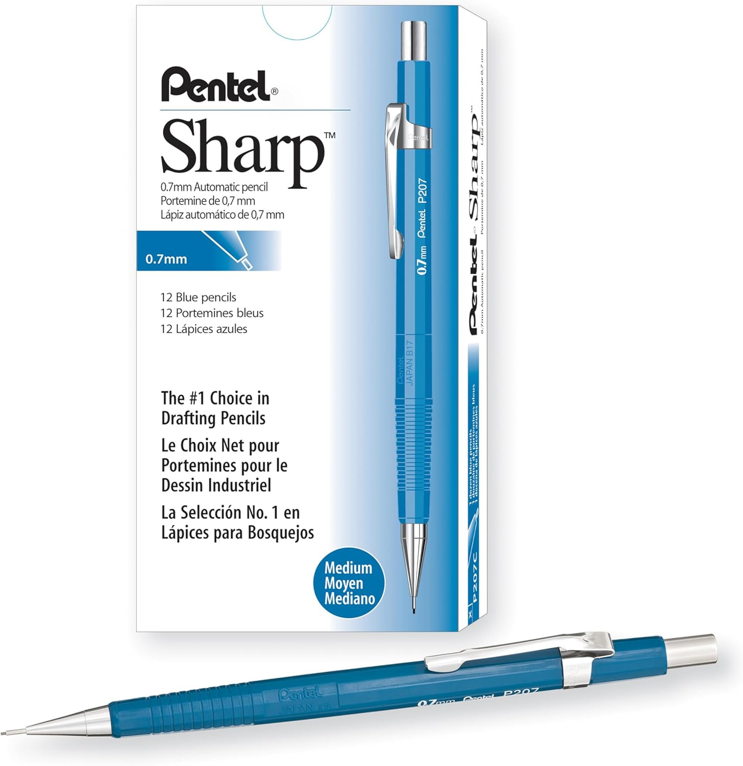 Sharp Mechanical Pencil, (0.7Mm), Blue Barrel, Box of 12 (P207C)