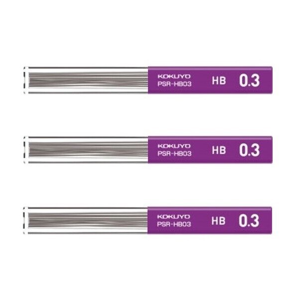 Kokuyo Mechanical Pencil Refill Lead, 0.3 mm HB,15 pcs.× 3 Pack,PSR-HB03-1P