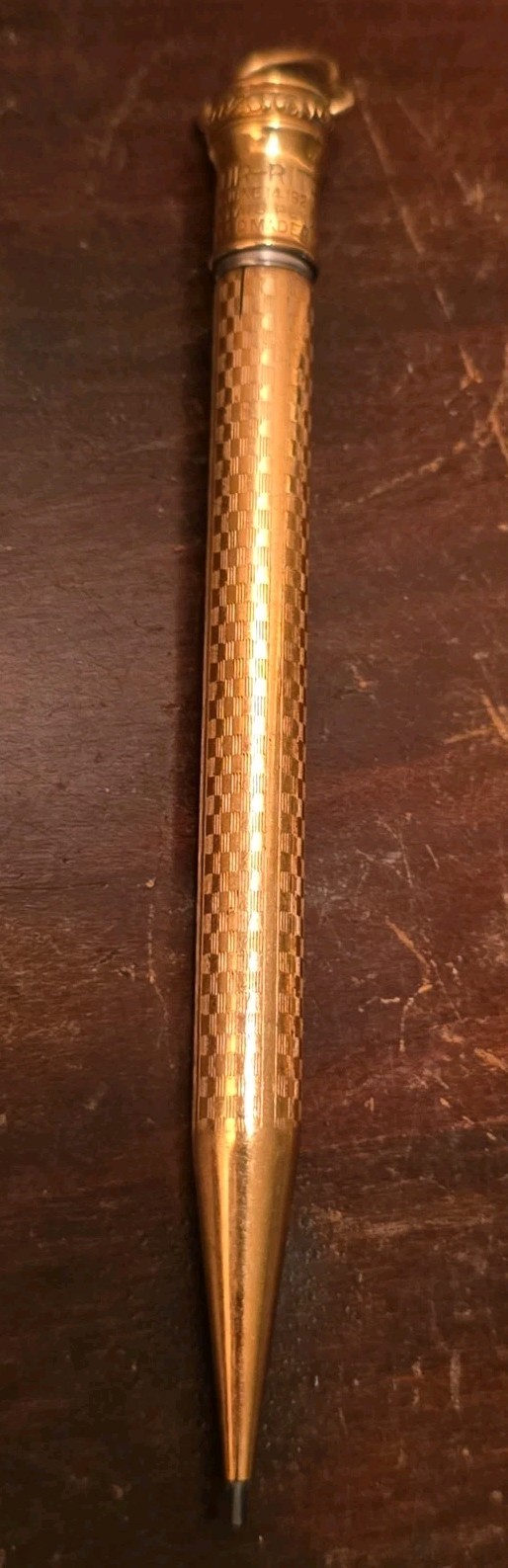 Shur-Rite Gold Filled Mechanical Pencil with and Etched Design 1920s