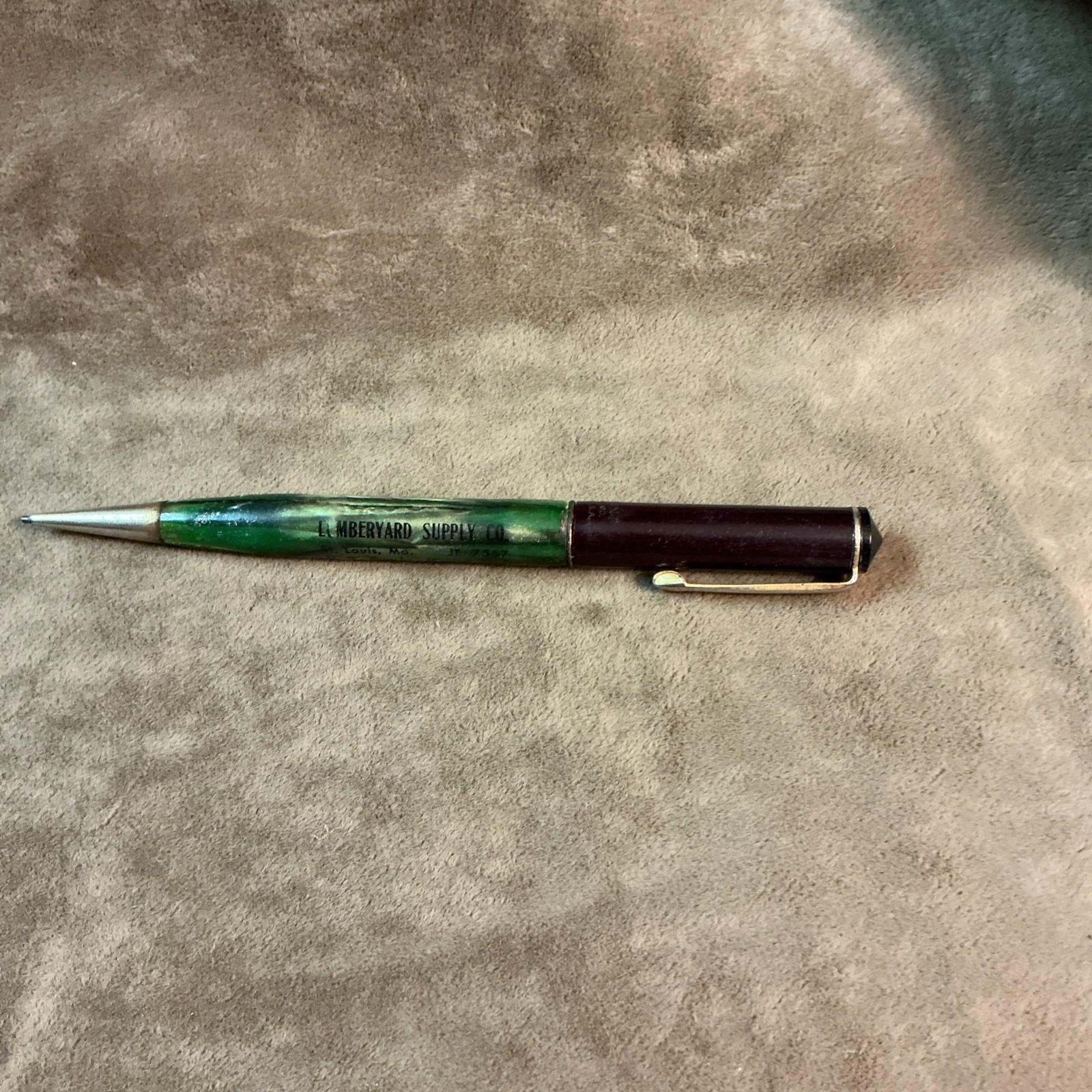 Antique Celluloid Writing Pencil Ritepoint St. Louis Lumberyard Supply Co As Is