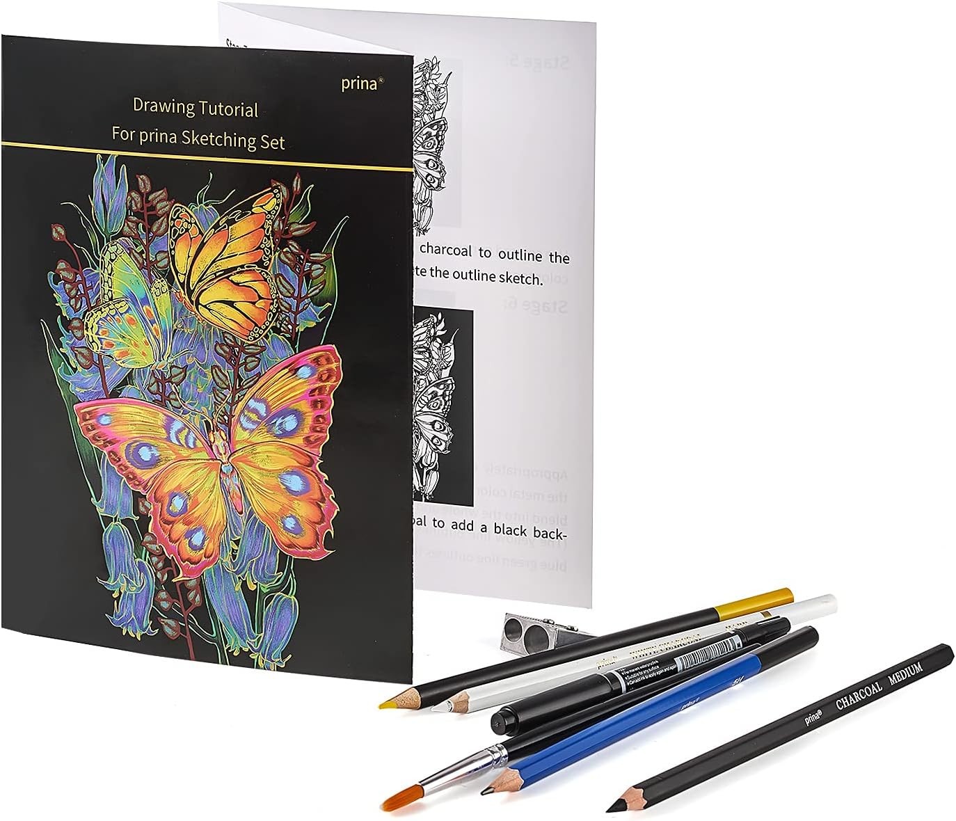 Prina 76 Pack Drawing Set Sketching Kit, Pro Art 76 Piece Set, Multicolor