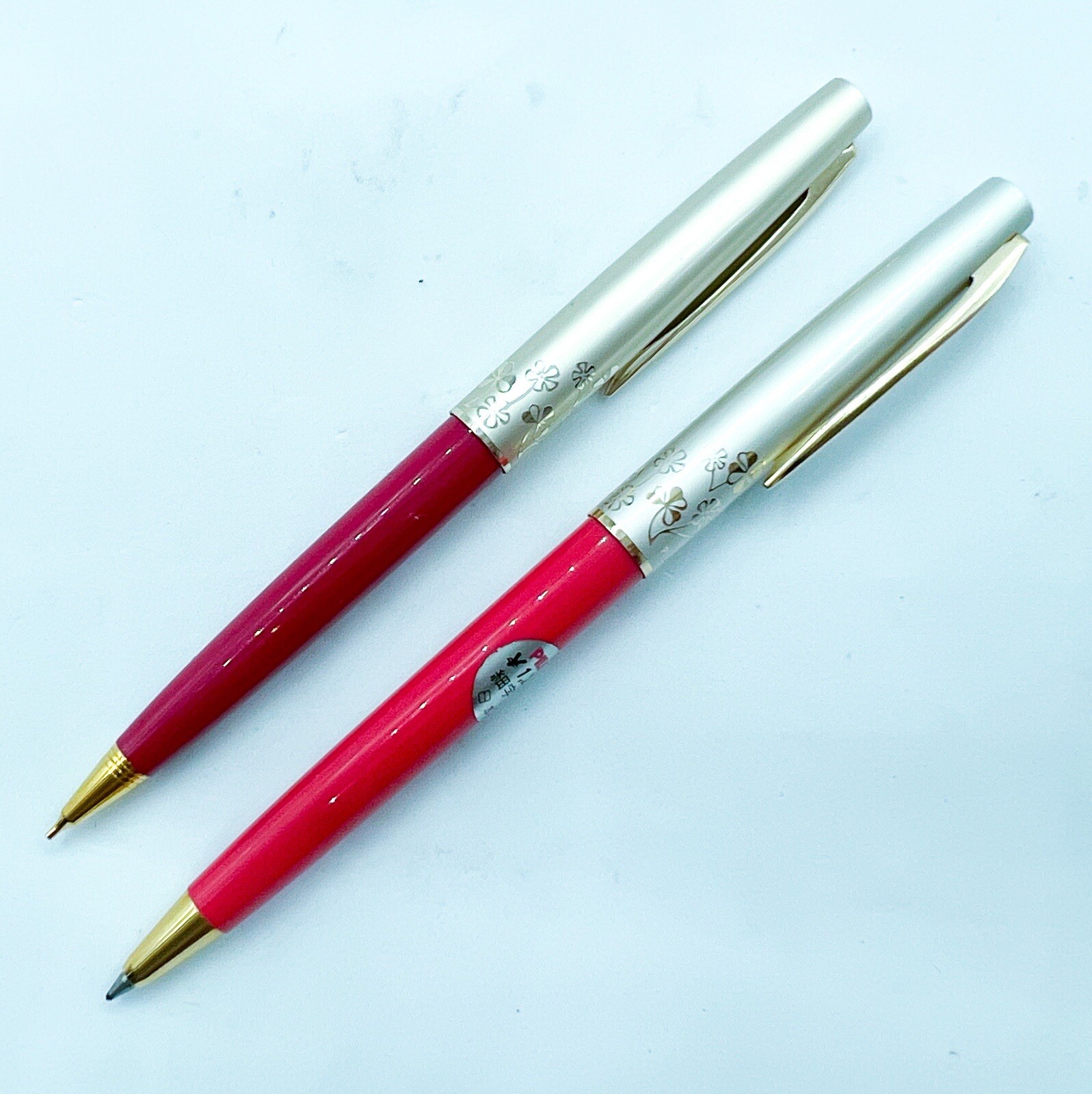 NOS pilot Flower Mechanical Pencil Ballpoint Pen 2pcs Set Fully Functional Japan