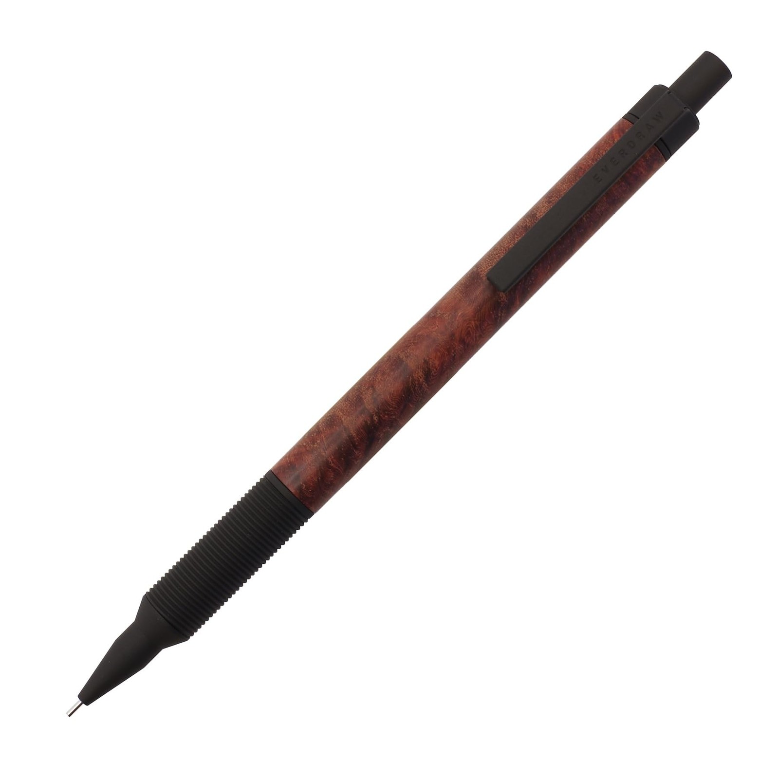 Everdraw mechanical pencil, fine wood finish, matte black, 0.5mm, rosewood, LDWB