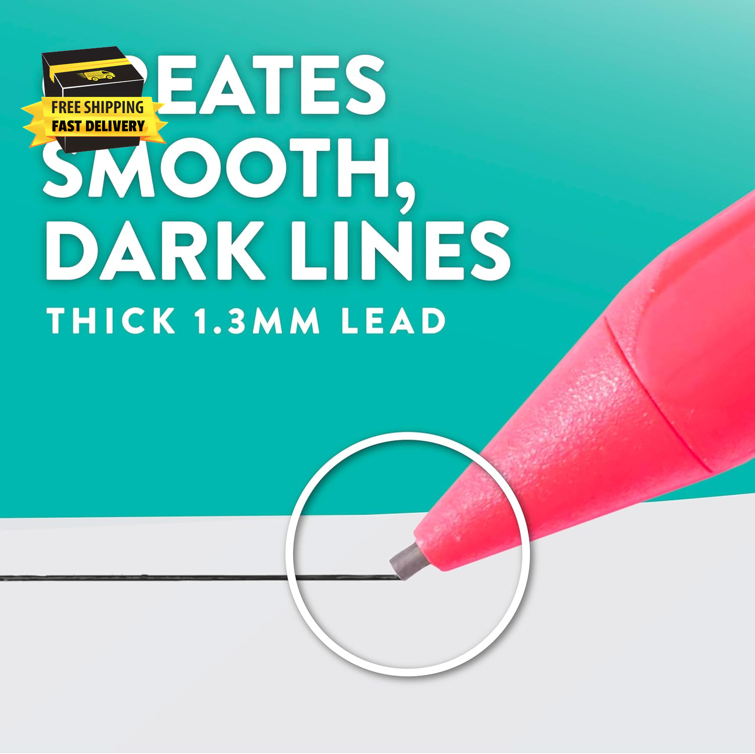 Handwriting Triangular Mechanical Pencil Set with Lead & Eraser Refills, 1.3Mm,