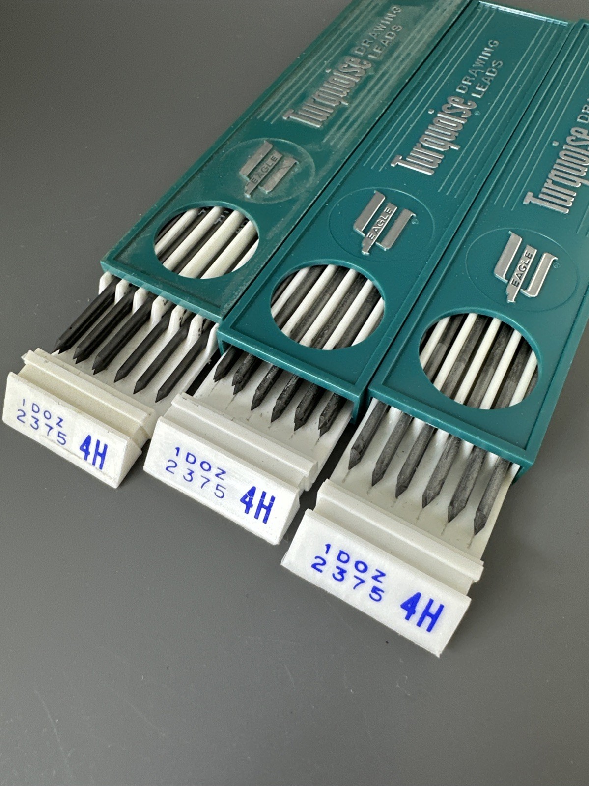 Berol Turquoise Eagle Drawing Leads (33 Individual Leads) 2375 4H Incomplete Box