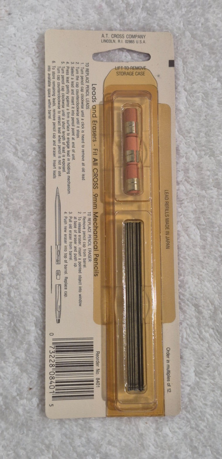 Cross 0.9mm Mechanical Pencil Refill Kit (12 leads/3 erasers) #8401