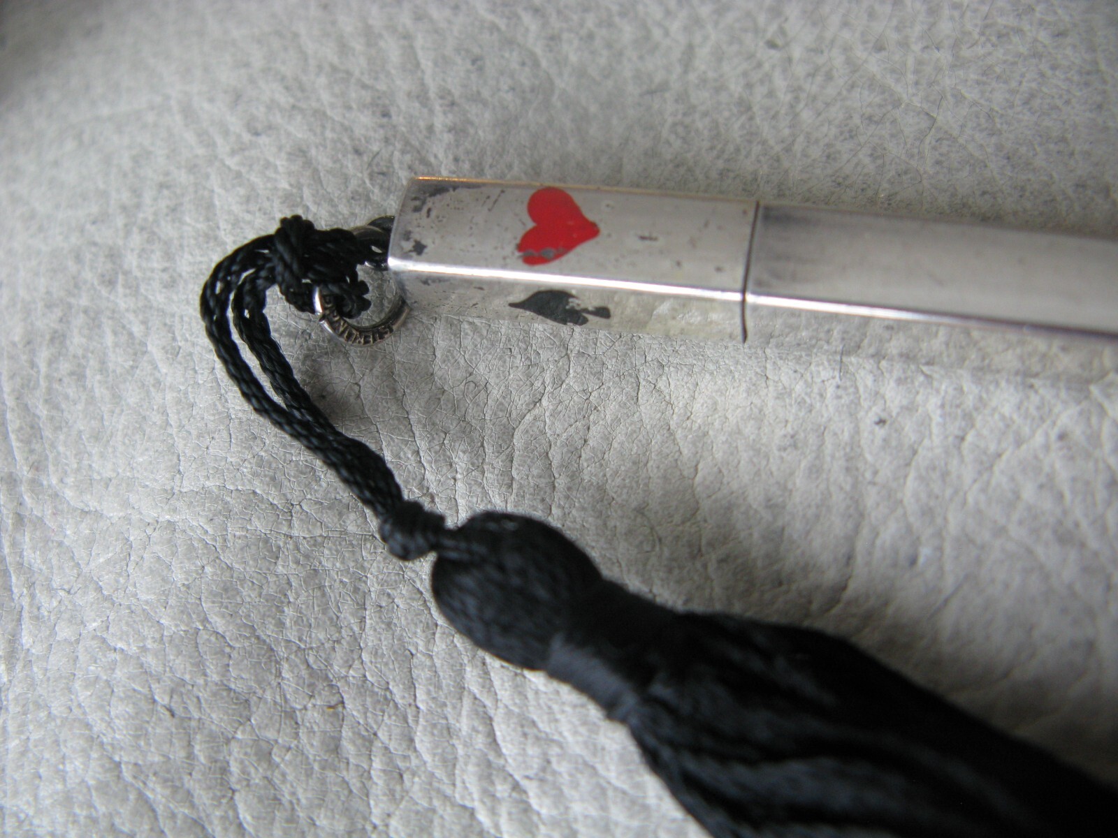 Antique STERLING SILVER Playing Cards Heart Diamond Spade Club Chatelaine Pencil
