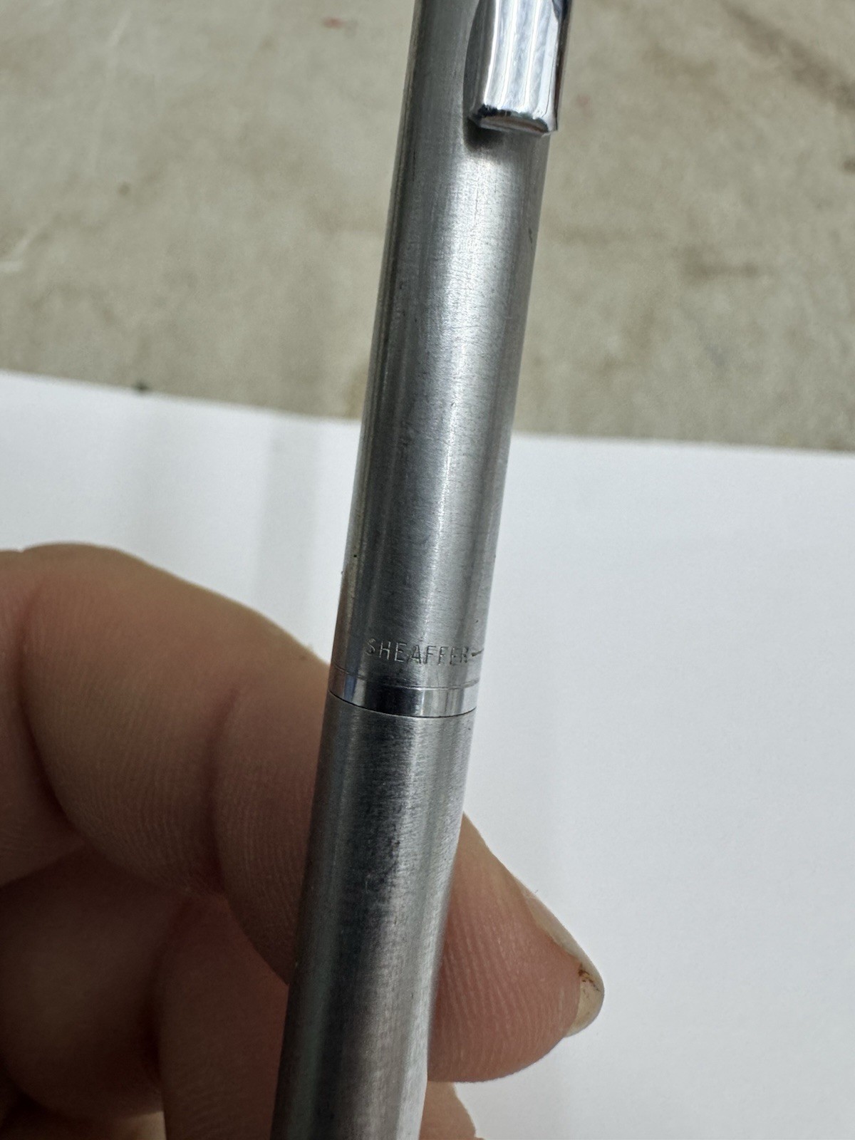 Vintage SHEAFFER White DOT Chrome Twist Mechanical Pencil 0.9mm