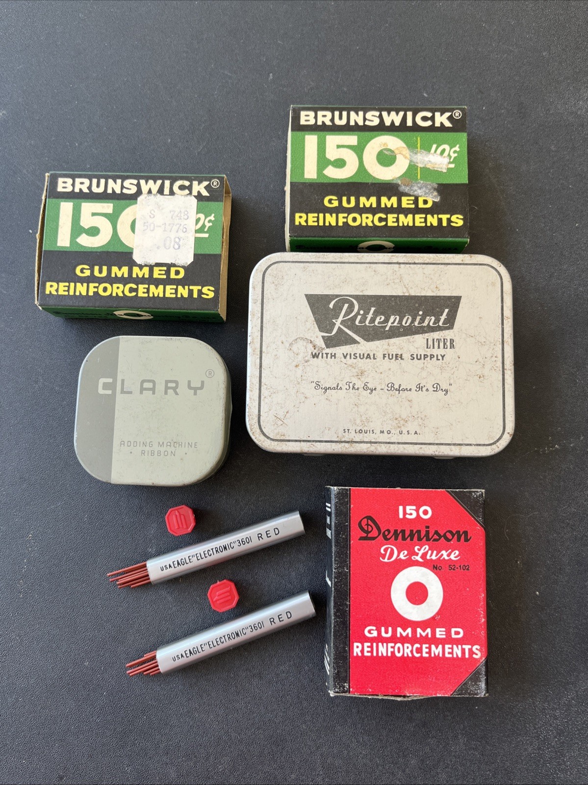 Vintage Office Lot Red Eagle Electronic Lead Brunswick Clary Dennison Ritepoint