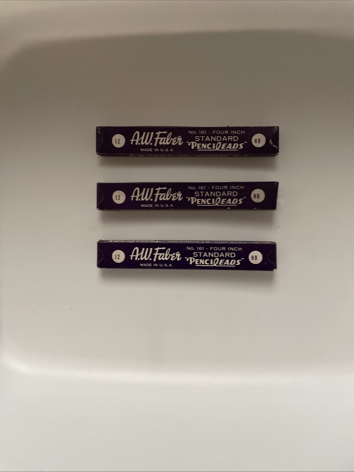 Vintage Pencil Leads A.W. Faber No.161 Four Inch Pencil Leads Black All 3 Boxes