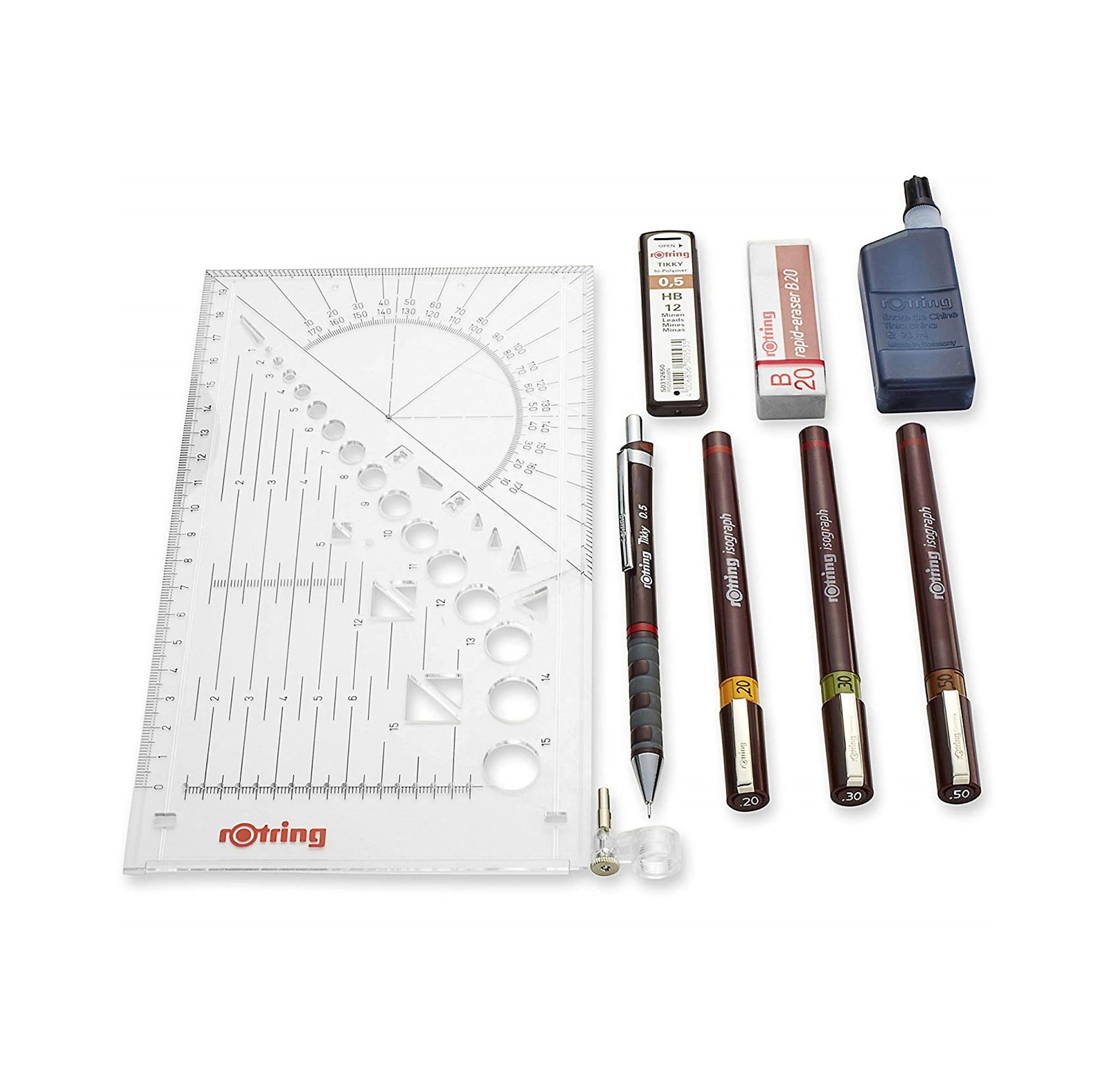 Isograph Drawing Set with Pens Mechanical Pencil and Ink for Artists