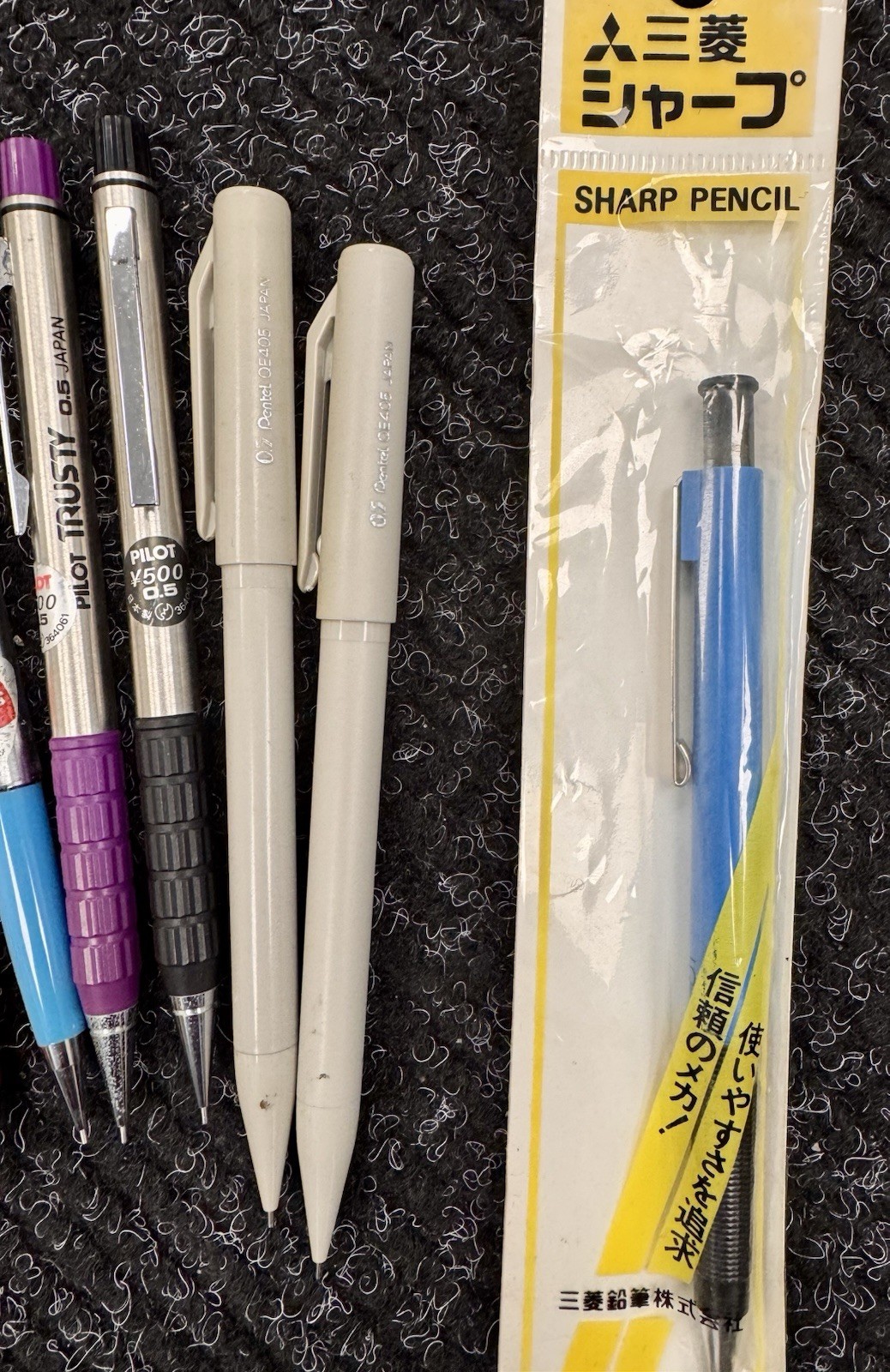 Vintage Japanese Mechanical Pencil Lot Pentel Mitsubishi Twist Erase P505 ML5