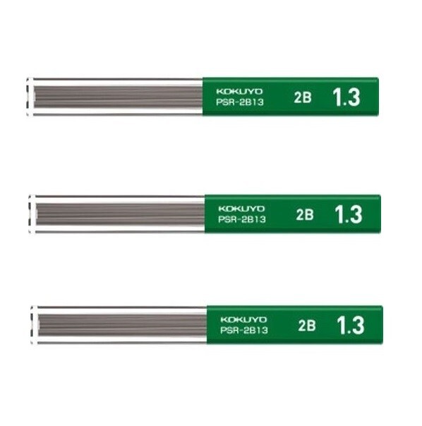 Kokuyo Mechanical Pencil Refill Lead, 1.3 mm 2B,10 pcs.× 3 Pack,PSR-2B13-1P