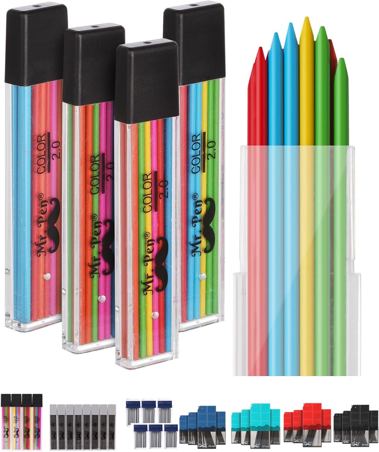 – Recambios De Mina De 2 Mm, Paquete De 48, Lapices De Mina De Colores De 2,0…