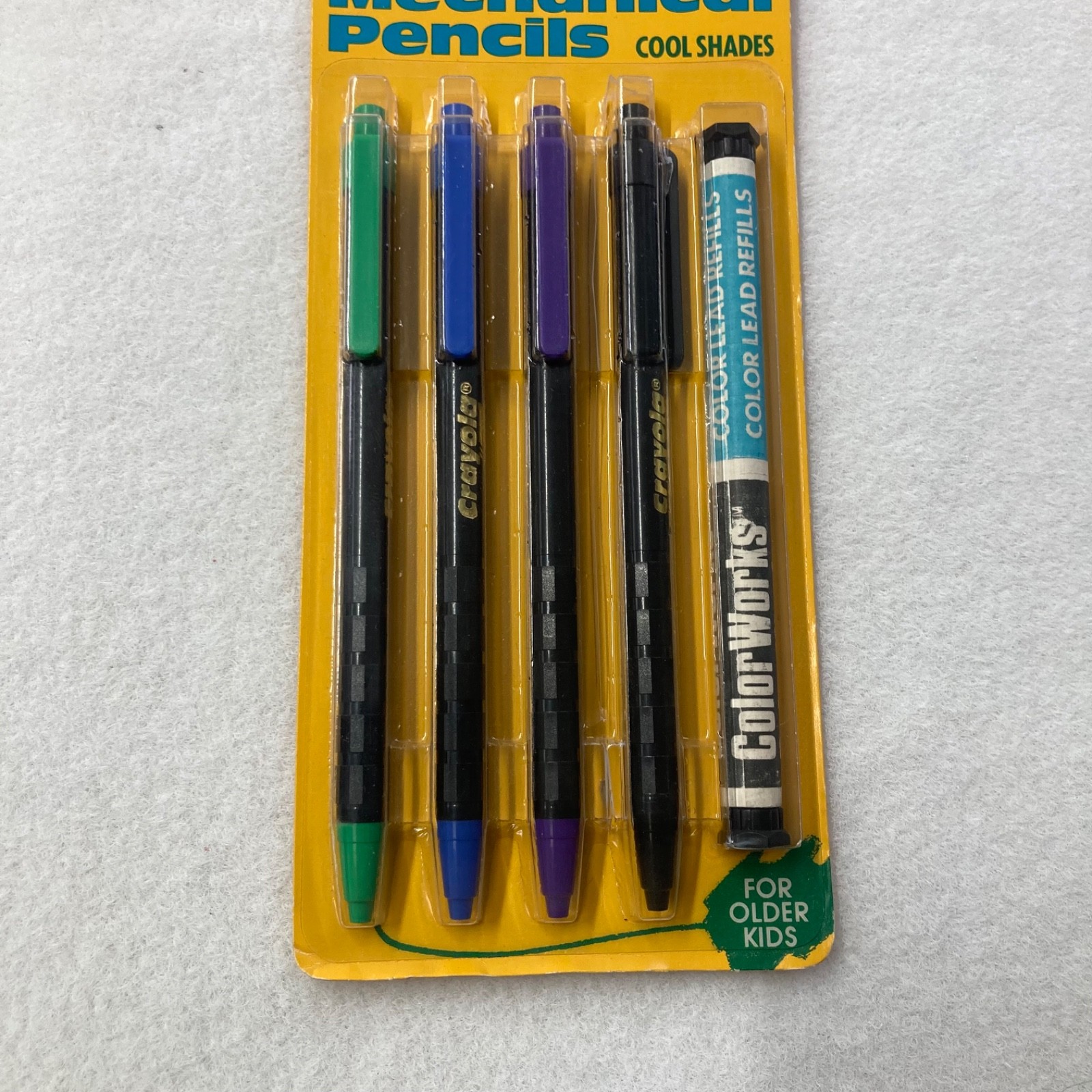 NOS Vintage 1988 Crayola Color Works Cool Shade Erasable Mechanical Lead Pencils