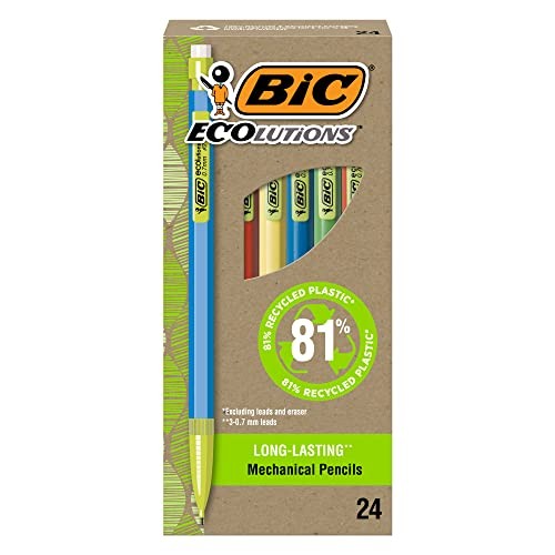 Ecolutions Mechanical Pencils with Erasers, With Colorful Barrel, Medium