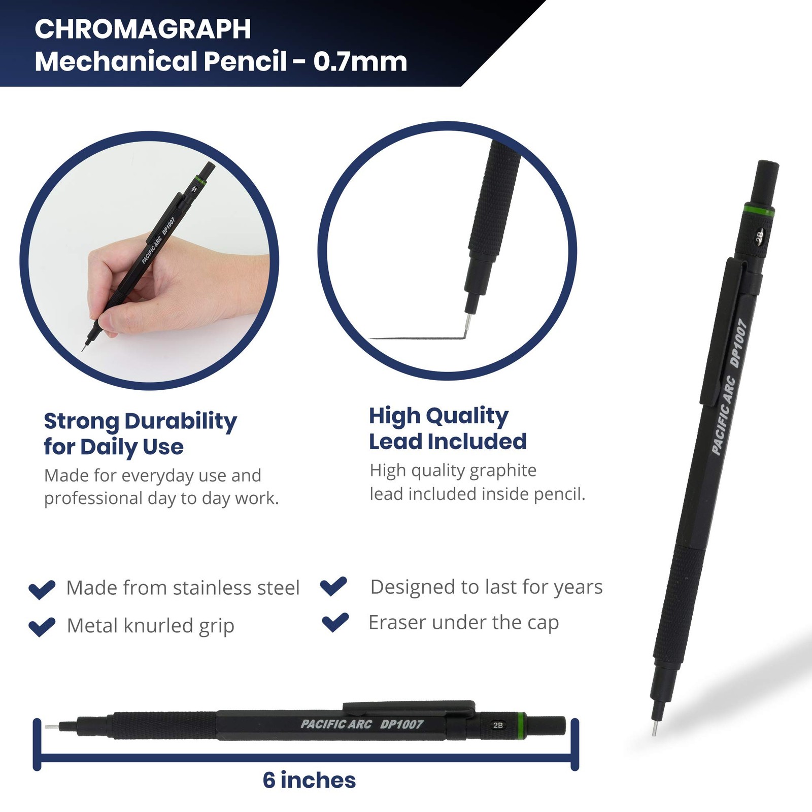 Pacific Arc Chromagraph Metal Mechanical Pencil .7 mm Office Product