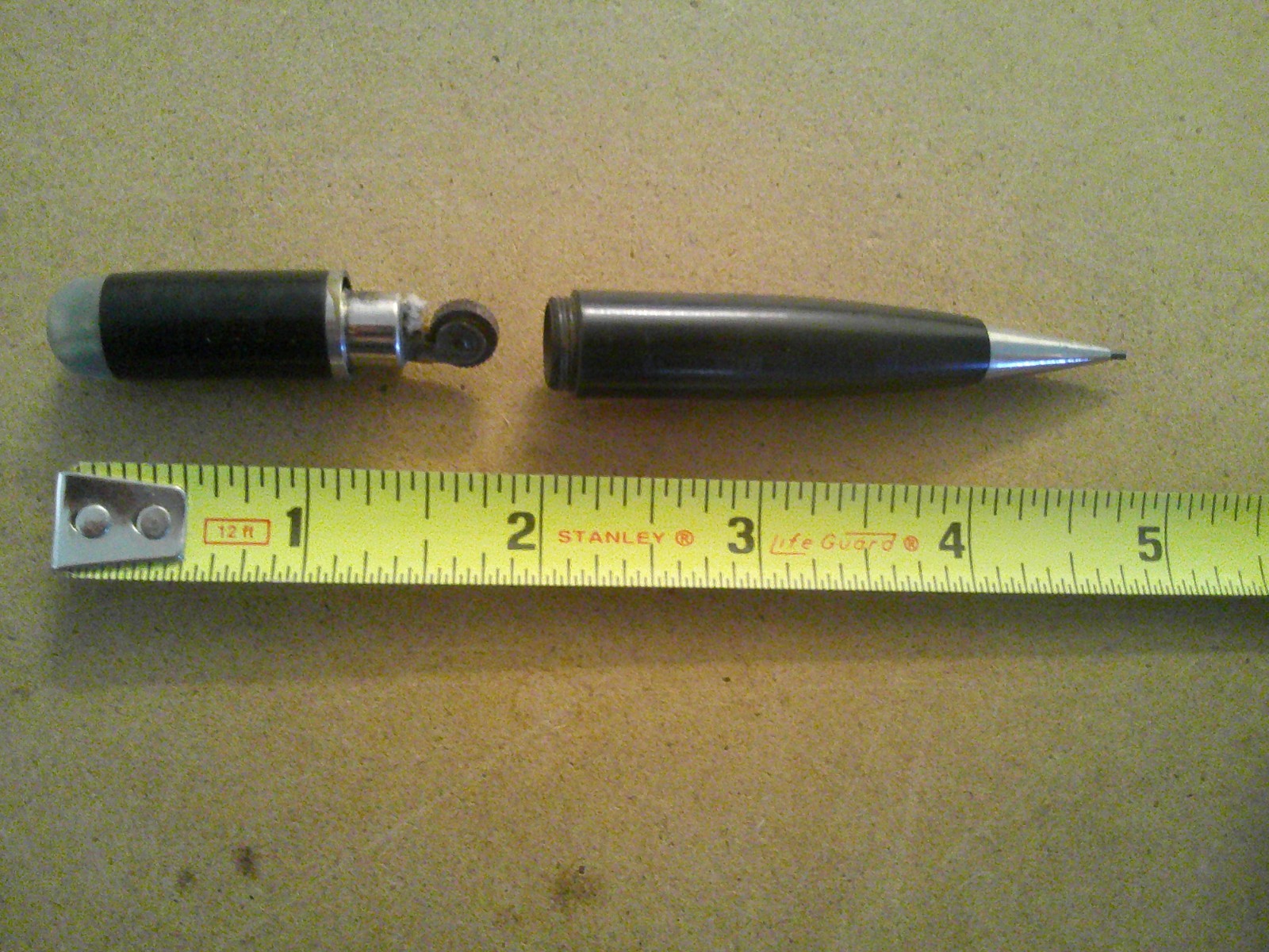 Unusual Vtg Antique Ebony Mechanical Golf Lighter Pencil VVGC Rare