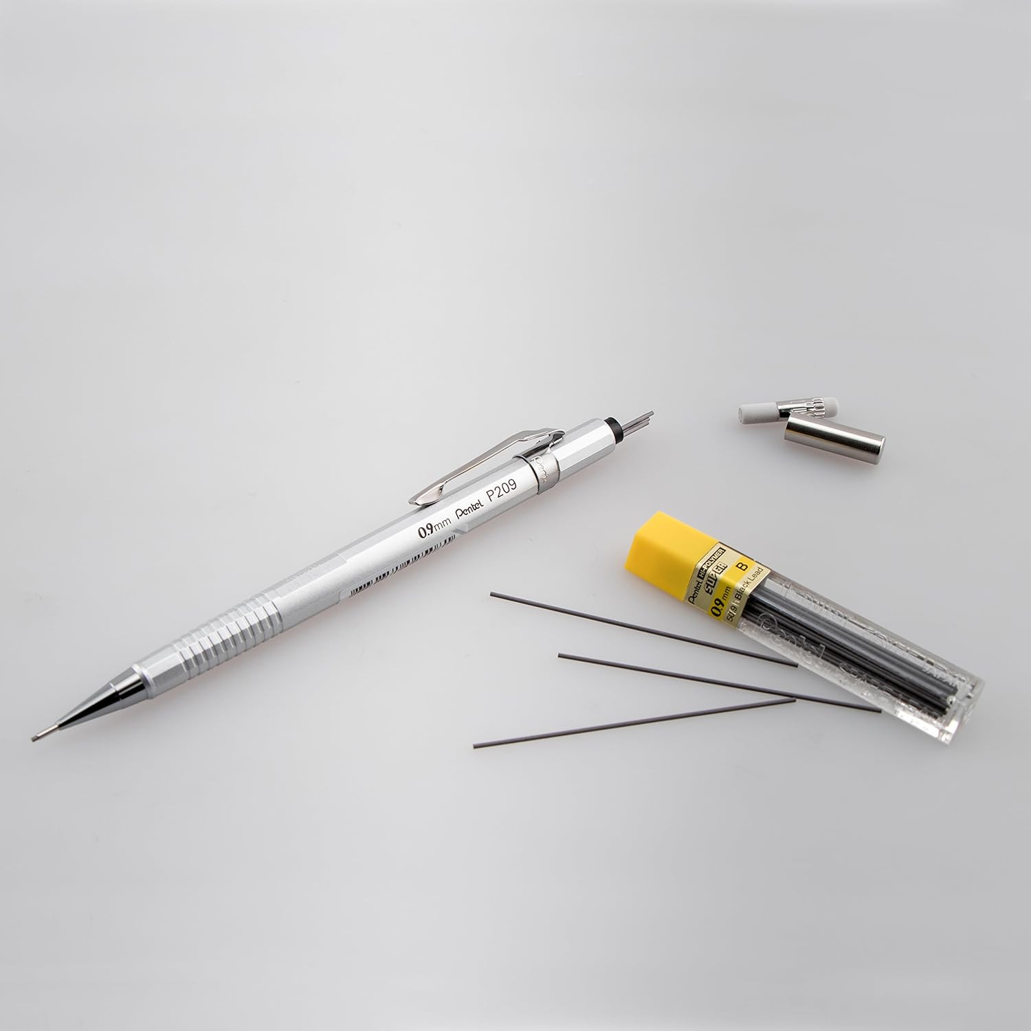 Sharp Mechanical Pencil, (0.9Mm), Metallic Silver Barrel, Box of 12 (P209Z)