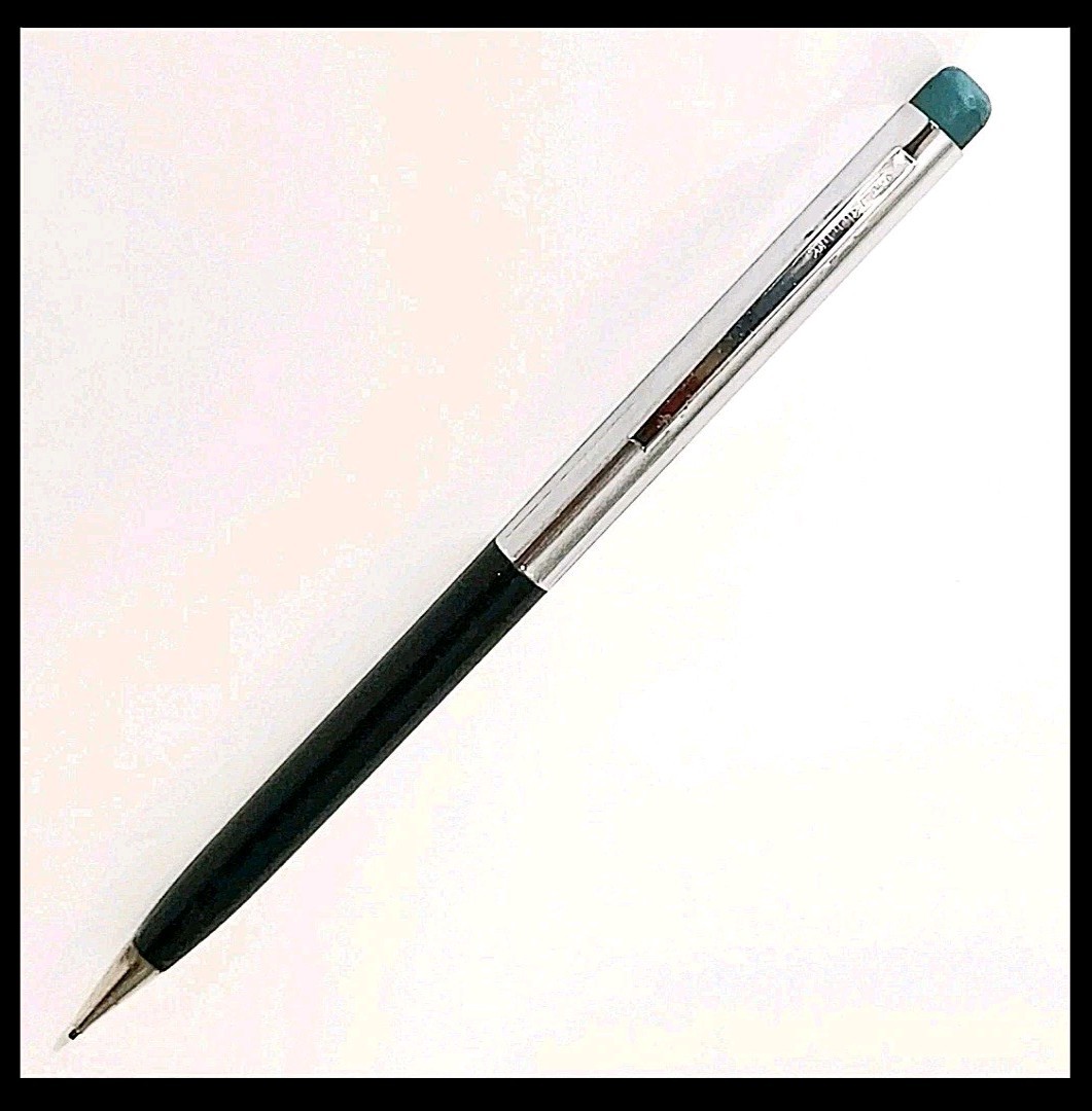 Vintage 1960s Sheaffer Black & Chrome Tip Eraser Mechanical Pencil (No Monogram)