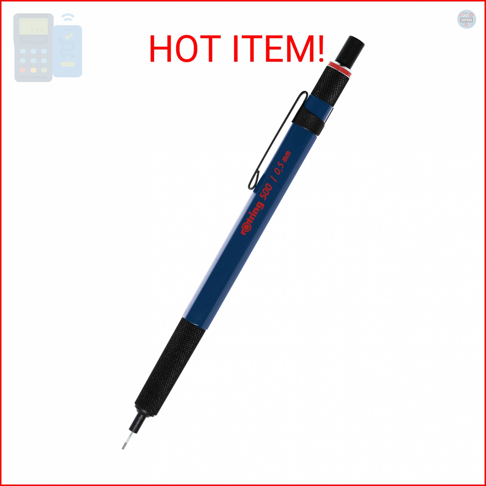 Rotring 500 Mechanical Pencil, Blue Barrel, 0.5mm