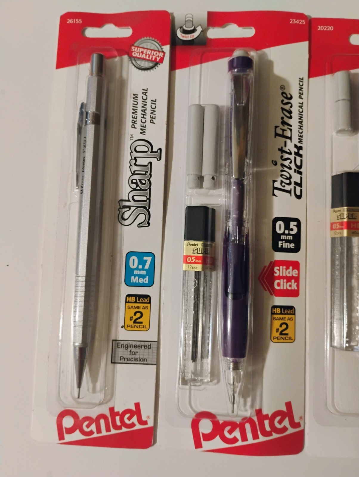 (5) Pentel Mechanical Pencil Lot, Sharp, Champ, Quick Click, Twist Erase New