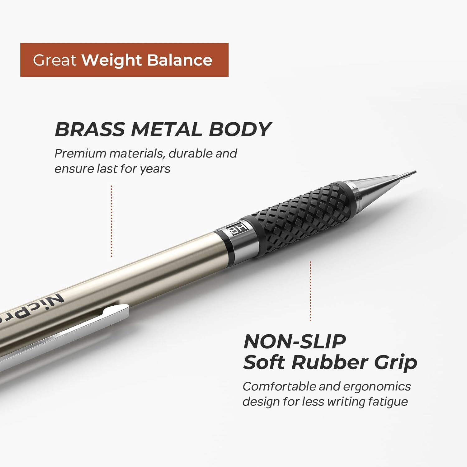 0.7 Mm Art Mechanical Pencil Set in Storage Case, 3 PCS Metal Drafting Pencil Le
