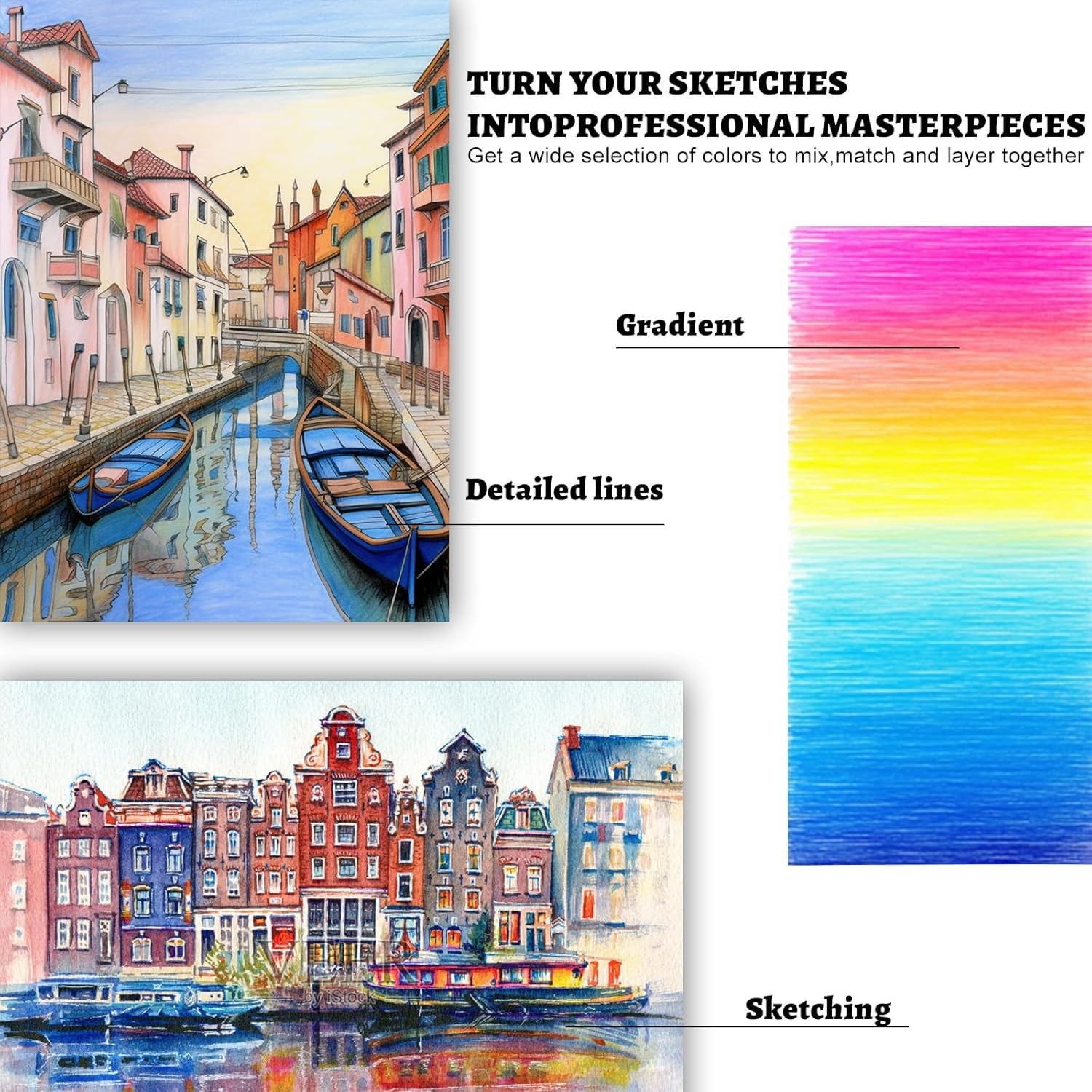 Colored Pencils for Adult Coloring Books, 72 Count (Pack of 1), Multicolor