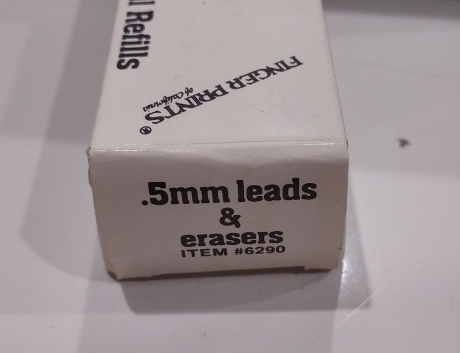 Finger Prints Mechanical Pencil Refills W/.5mm Leads & Erasers 1 Dozen Vtg – New