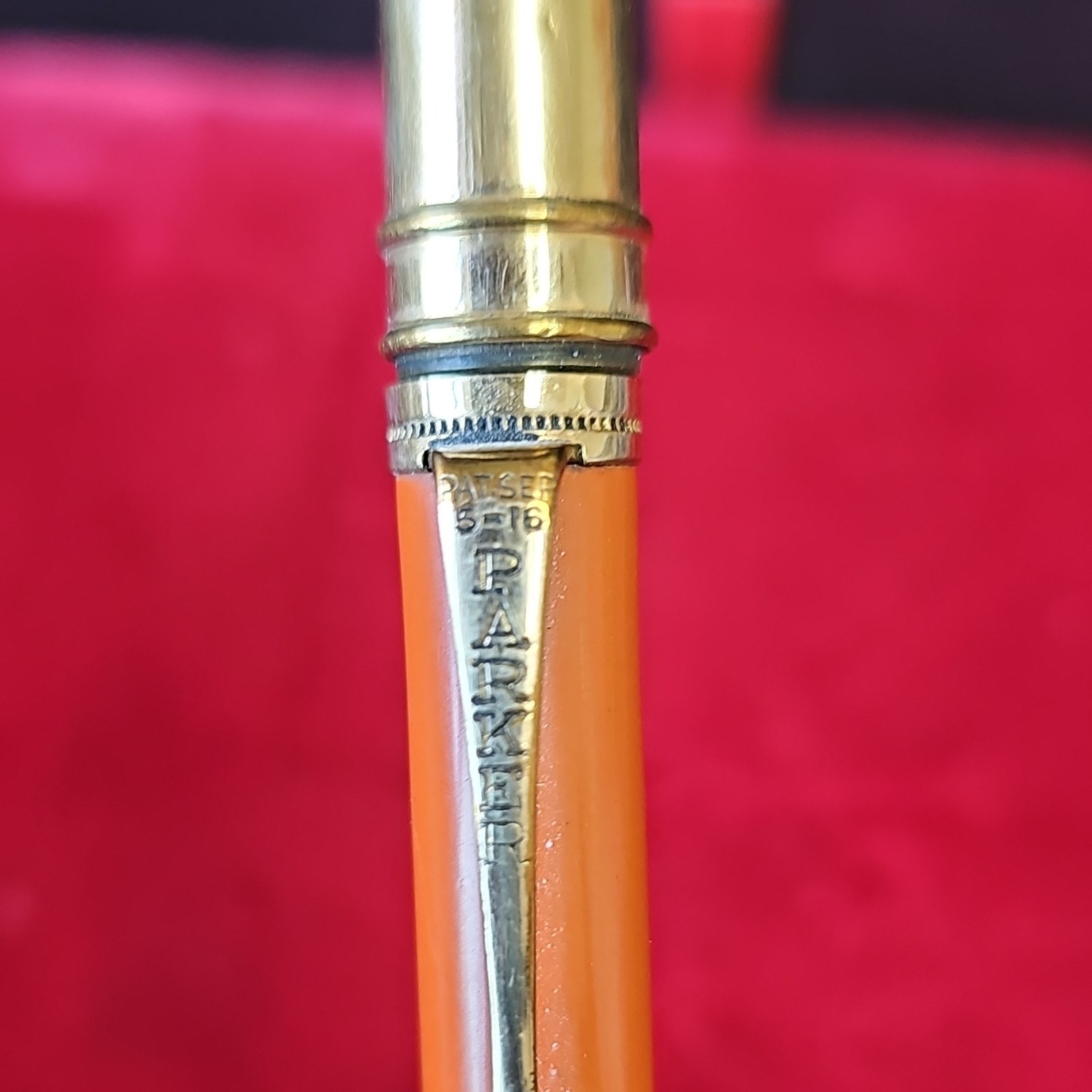 Vintage Parker Duofold “Big Red” Mechanical Pencil – Orange Lucky Curve – 1920s