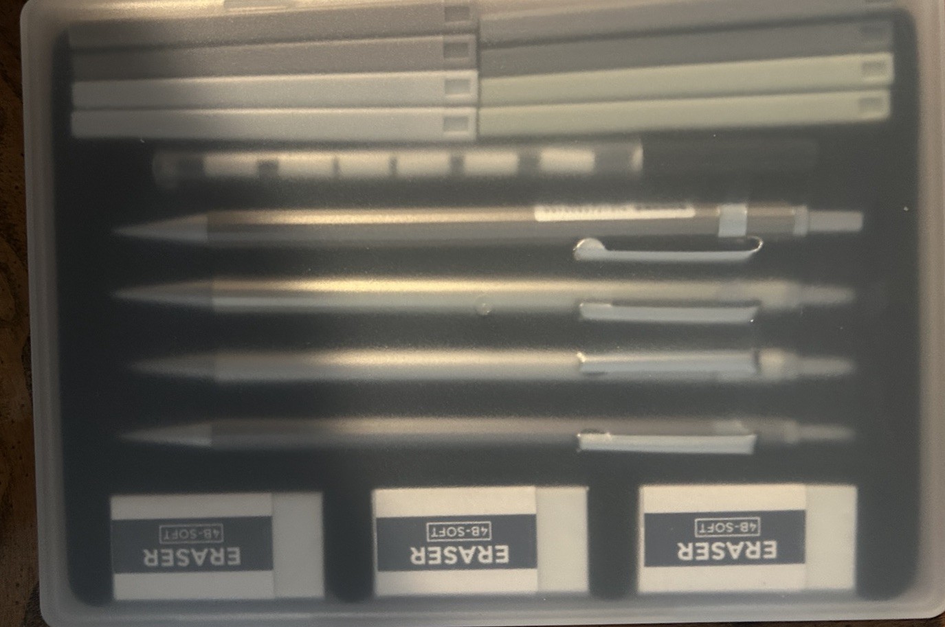 Brand New! 4 Metal Mechanical Pencil Set .7 mm 8 Tubes with Case!
