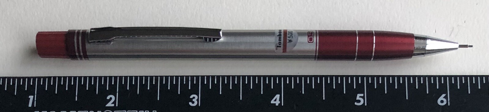 Vintage TOMBOW 500 Mechanical Pencil .5mm Lead Sticker NOS Red Silver M21 Japan