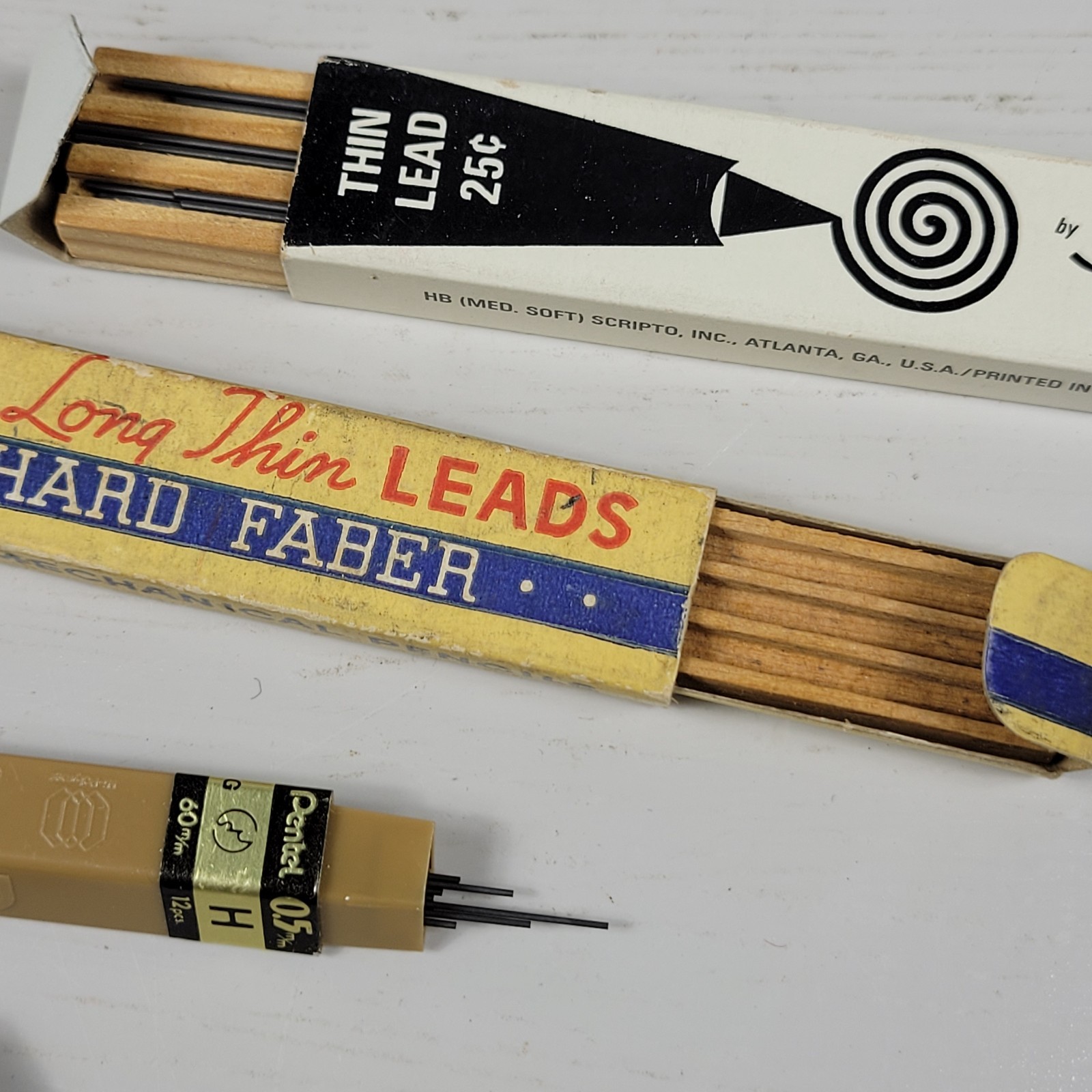 11 Vintage Mechanical Lead Pencils with 13 Boxes of Lead