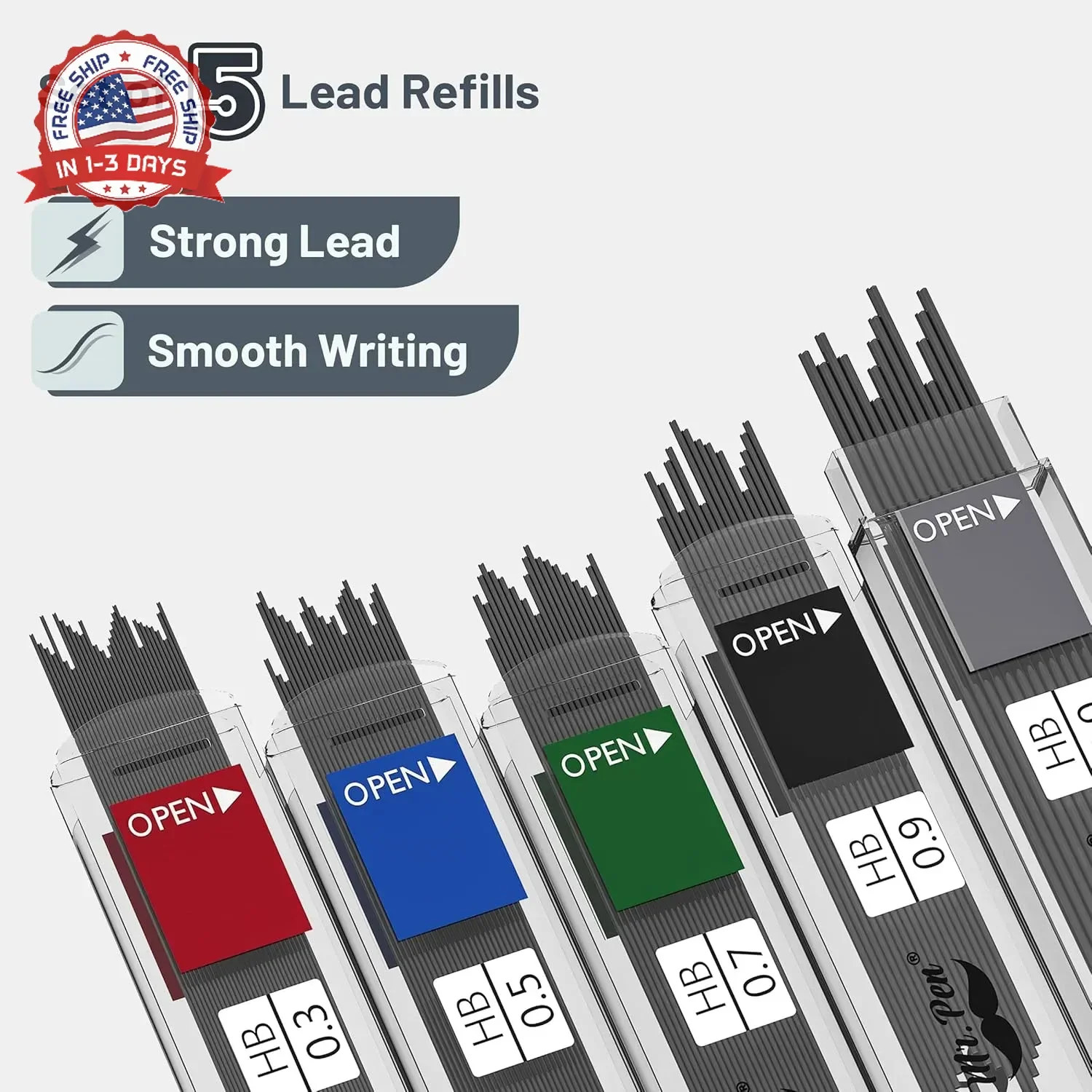 Mr. Pen- Art Mechanical Pencil Set, 5 Mechanical Pencils (0.3, 0.5, 0.7, 0.9, 2.