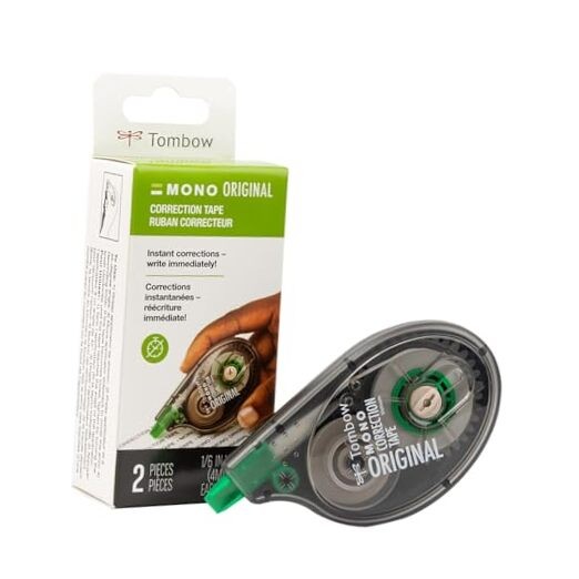 68627 MONO Correction Tape, Non-refillable, White, 1/6″ x 2 Count (Pack of 1)