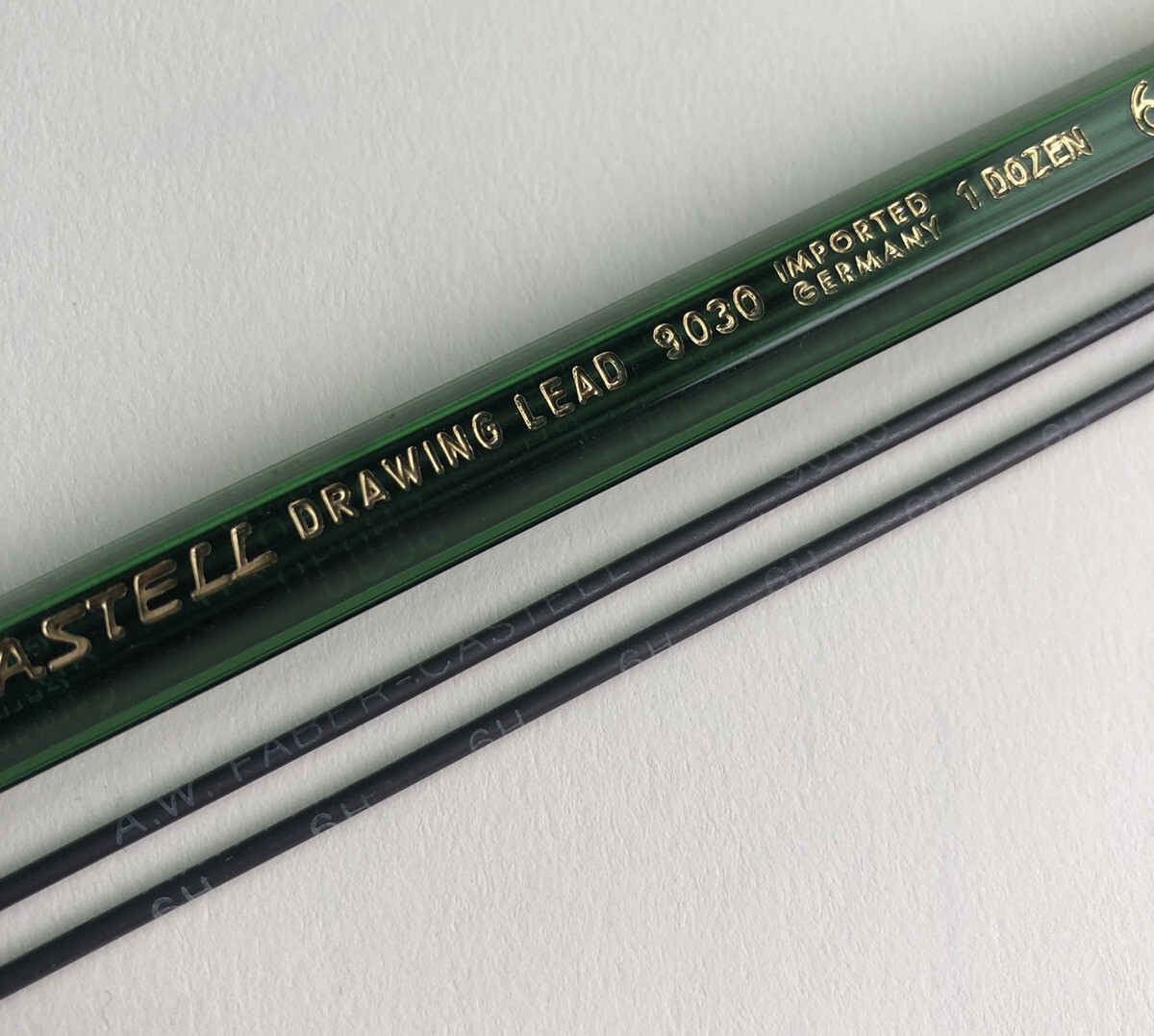 Vintage A. W. Faber Castell Drawing Lead 6H 2mm NOS 12 Pack Tube Germany
